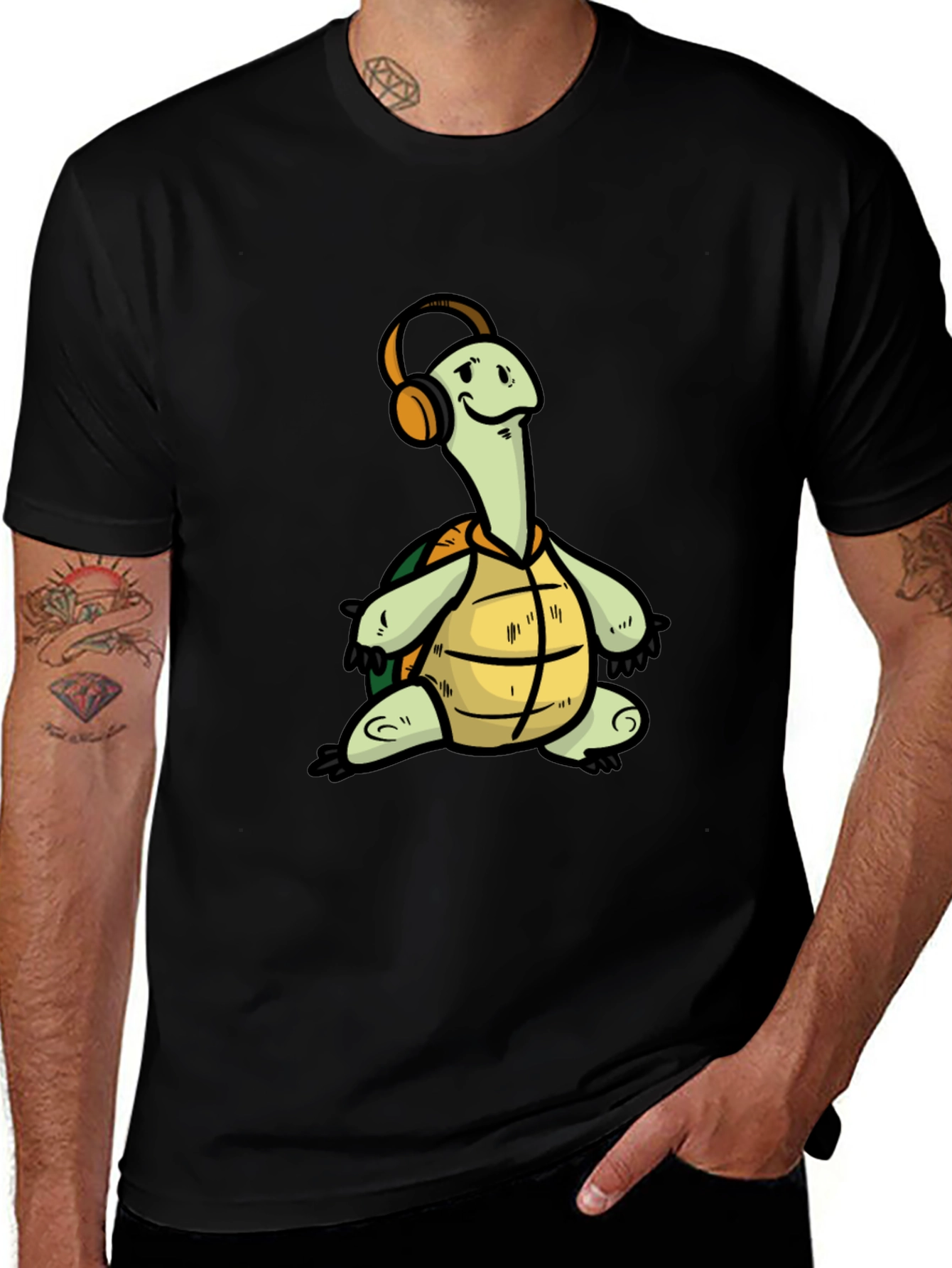 Variant 6 of Turtle with Headphones Graphic T-Shirt