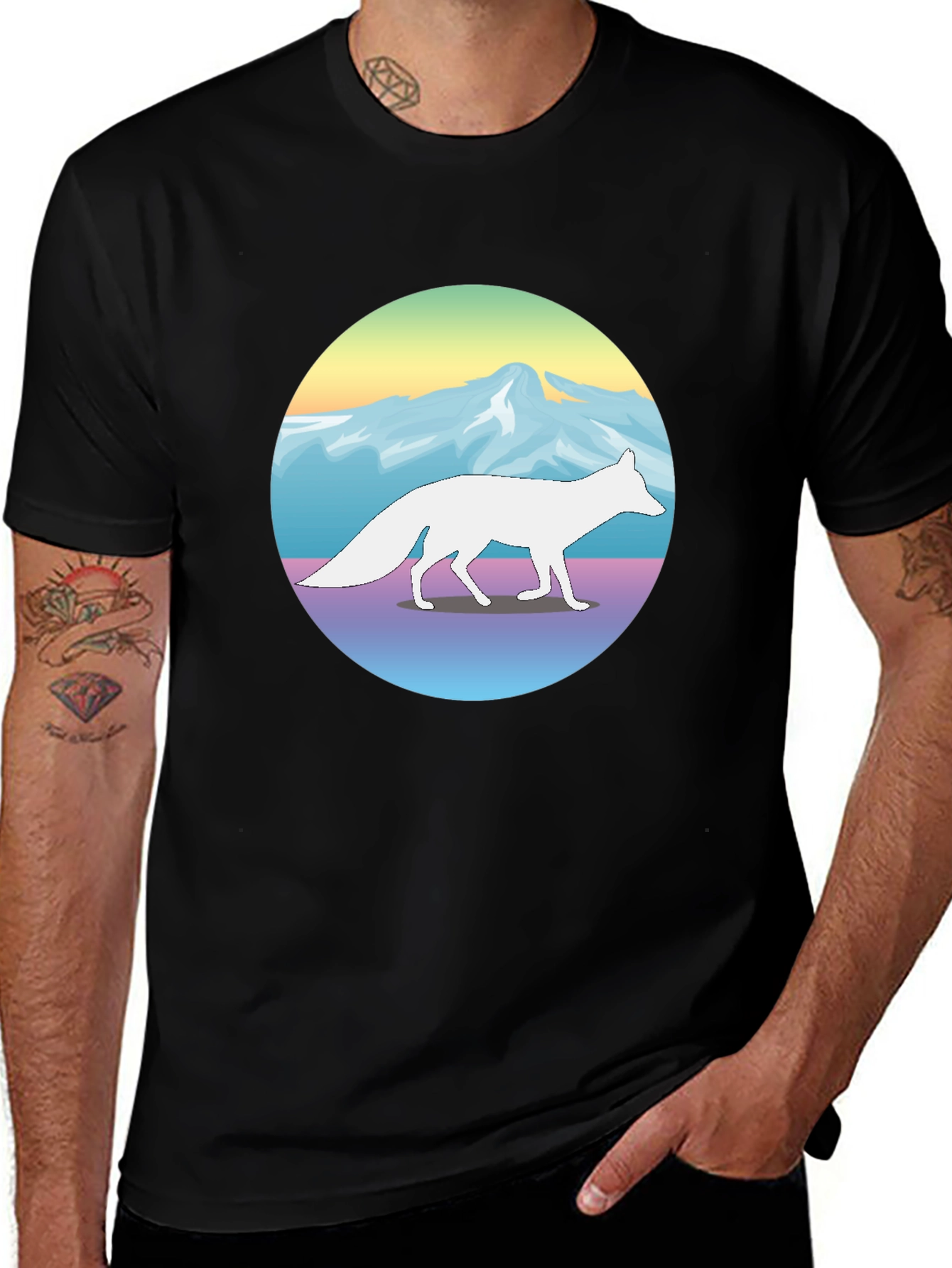 Variant 26 of Fox & Mountain Graphic Tee - Stylish Unisex T-Shirt