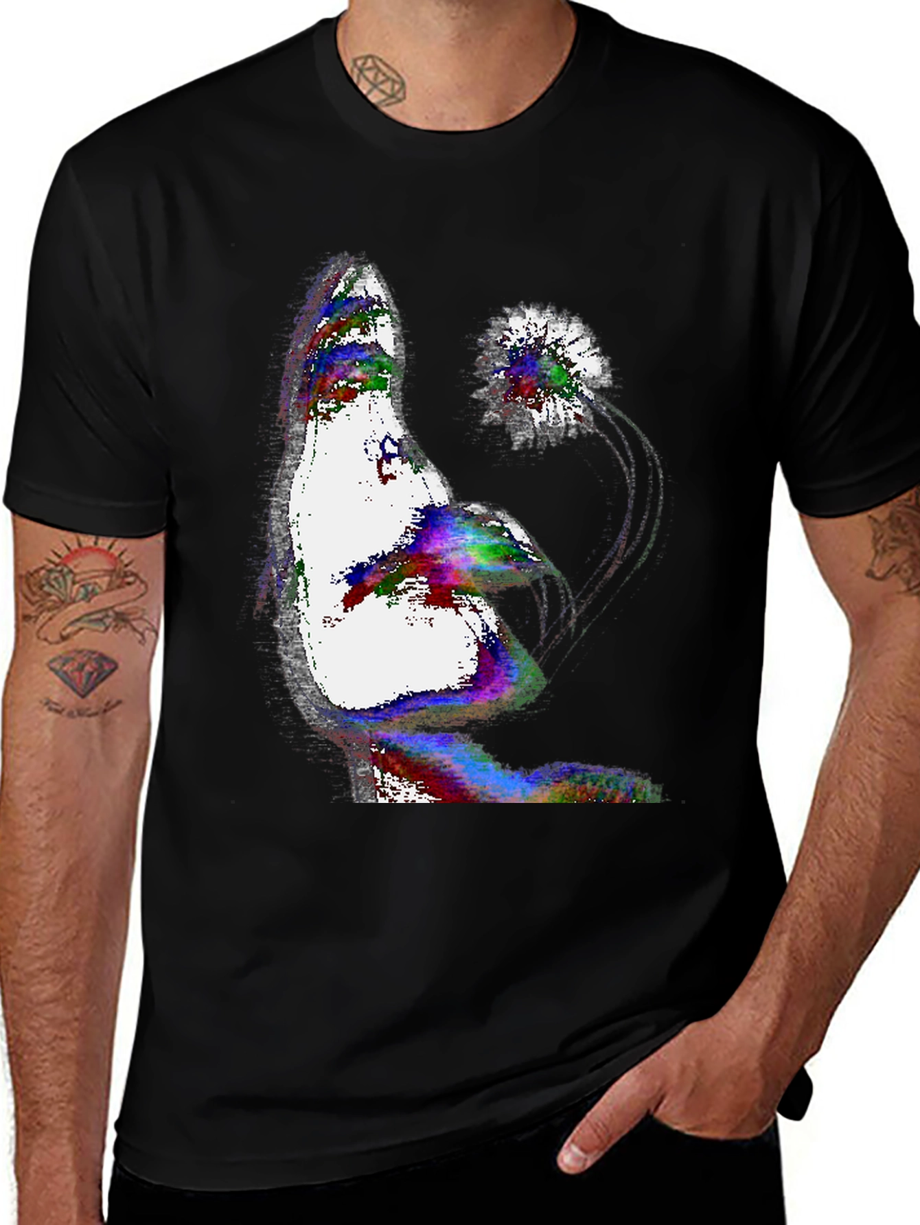 Variant 28 of Abstract Art T-Shirt - Men's Black Tee