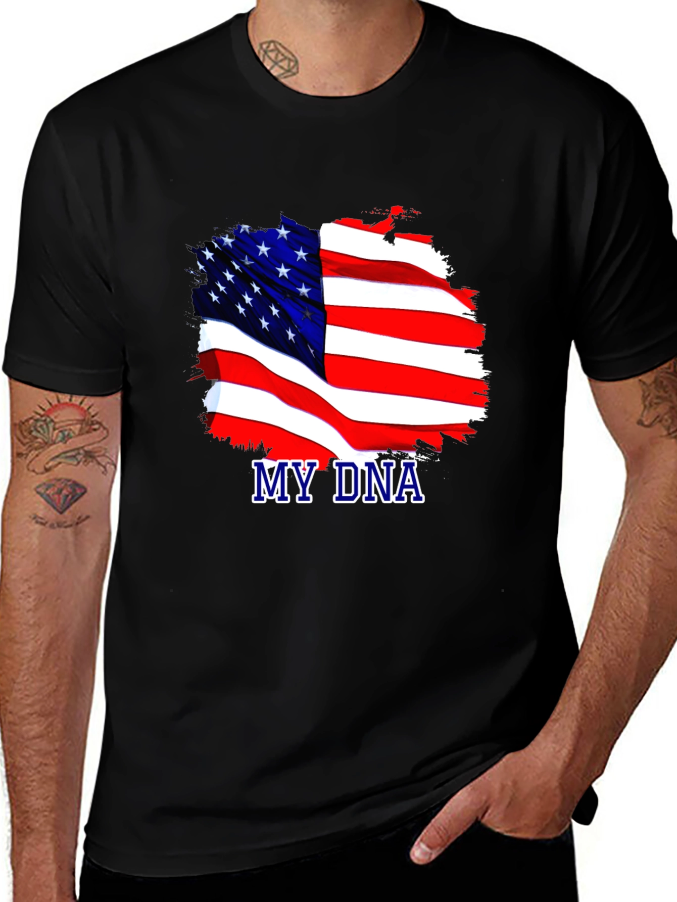 Variant 28 of My DNA USA Flag Patriotic T-Shirt