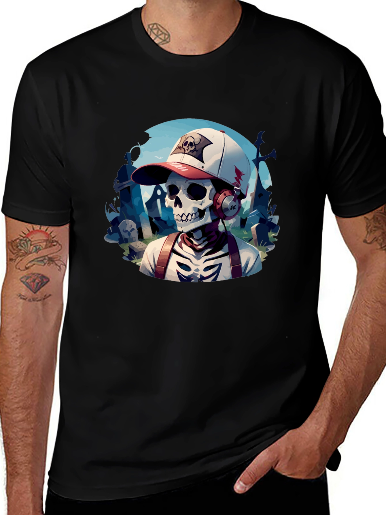 Variant 10 of Skull in Graveyard T-Shirt