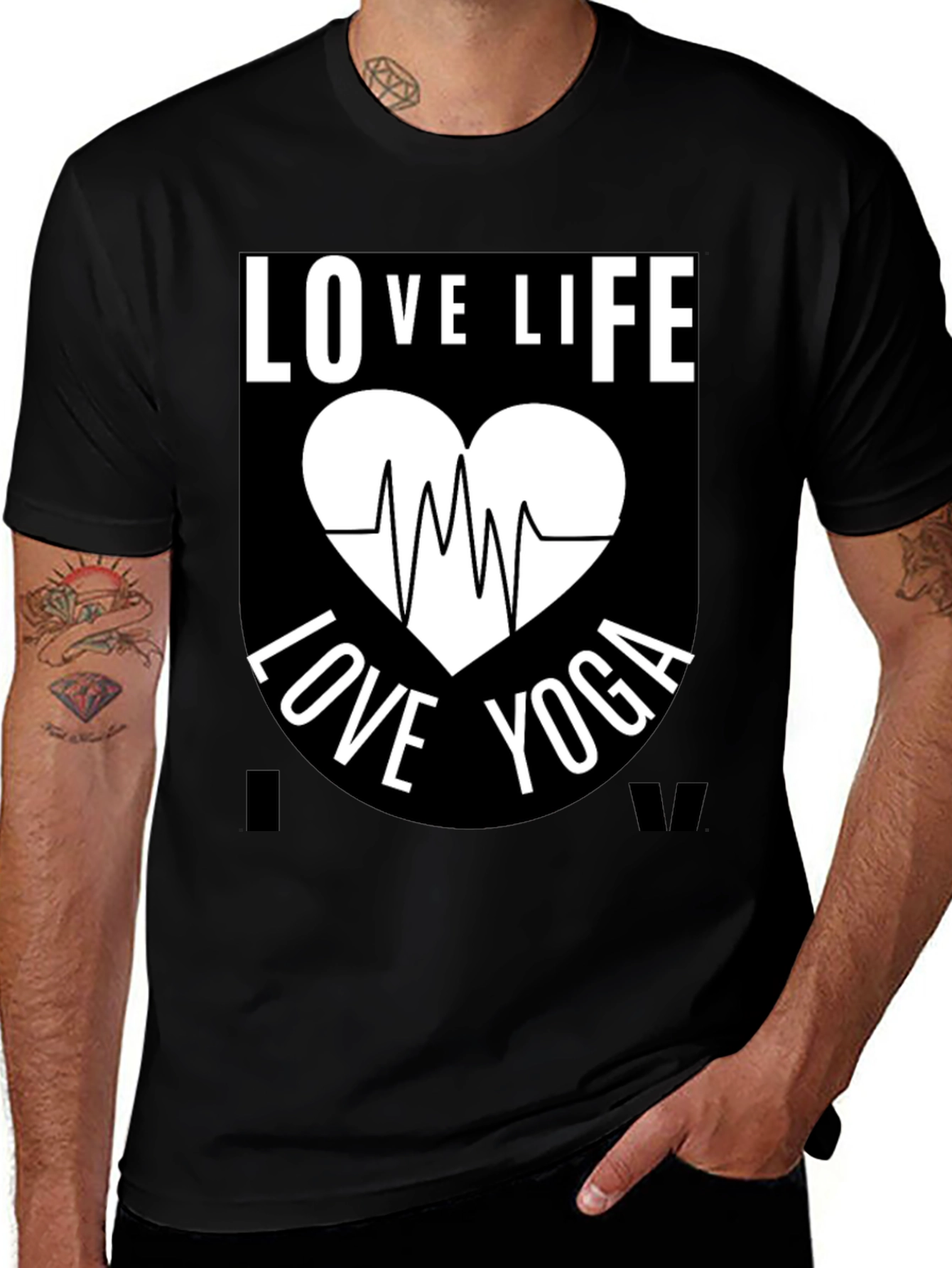 Variant 23 of Love Life Yoga Graphic T-Shirt - Black