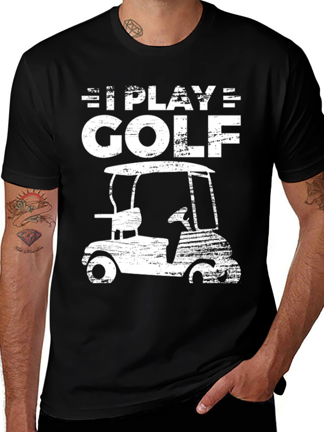Variant 21 of I Play Golf T-Shirt Golf Cart Graphic Tee