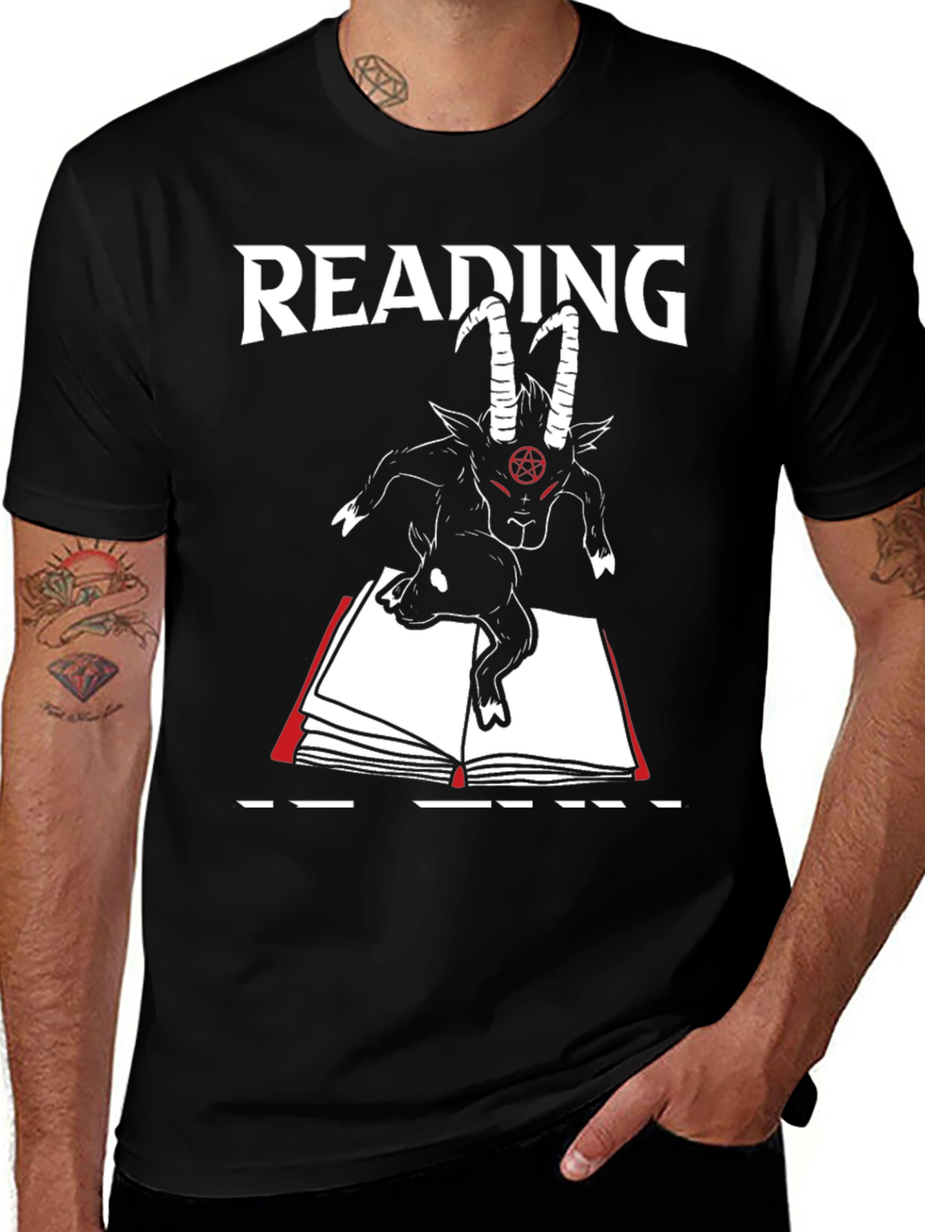 Variant 29 of Reading Goat T-Shirt - Dark Humor Tee