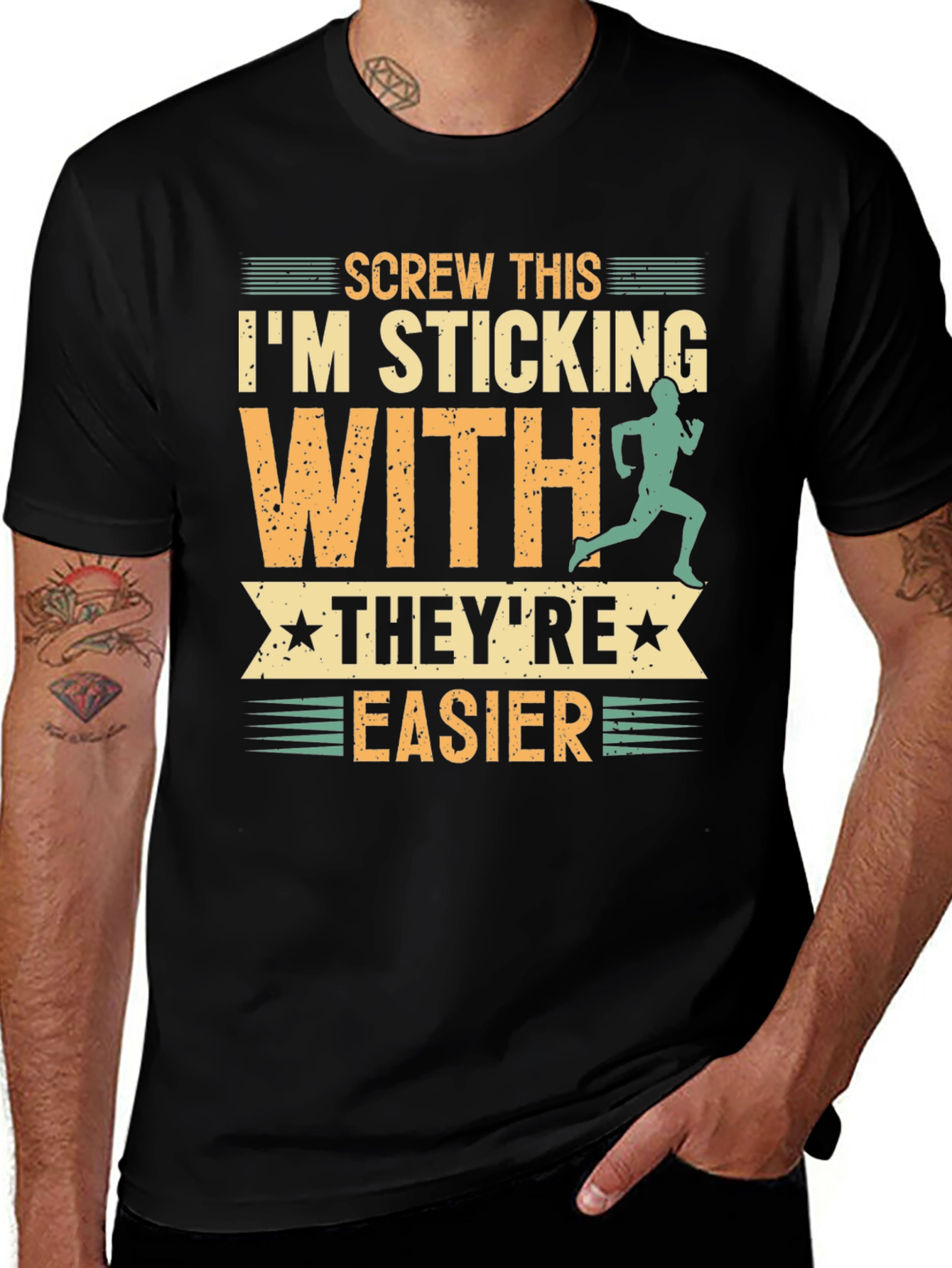 Variant 2 of Funny Running T-Shirt: Screw This, They're Easier!