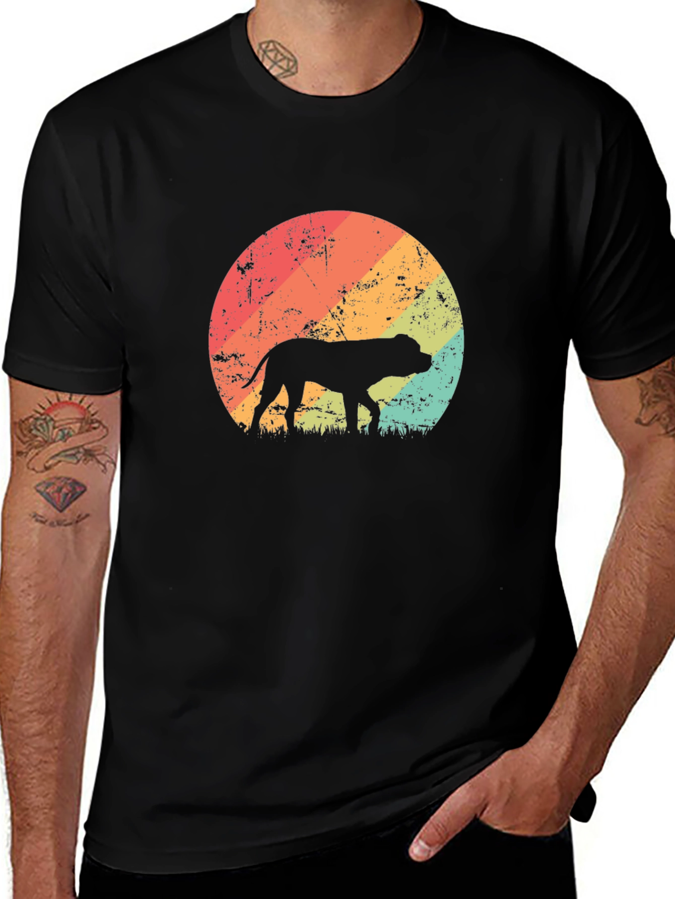 Variant 22 of Retro Dog Silhouette T-Shirt - Vintage Style Tee