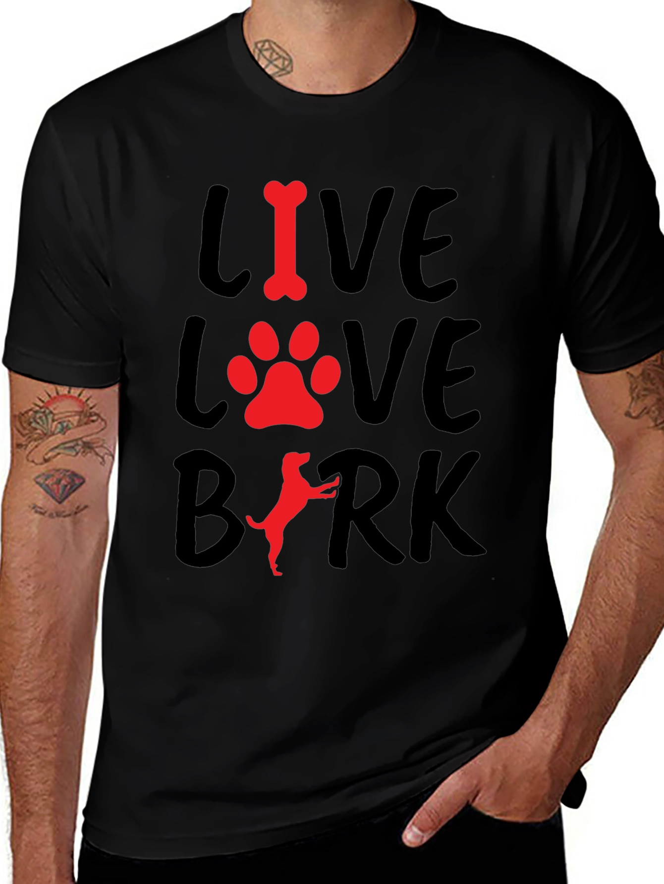 Variant 7 of Live Love Bark Dog T-Shirt