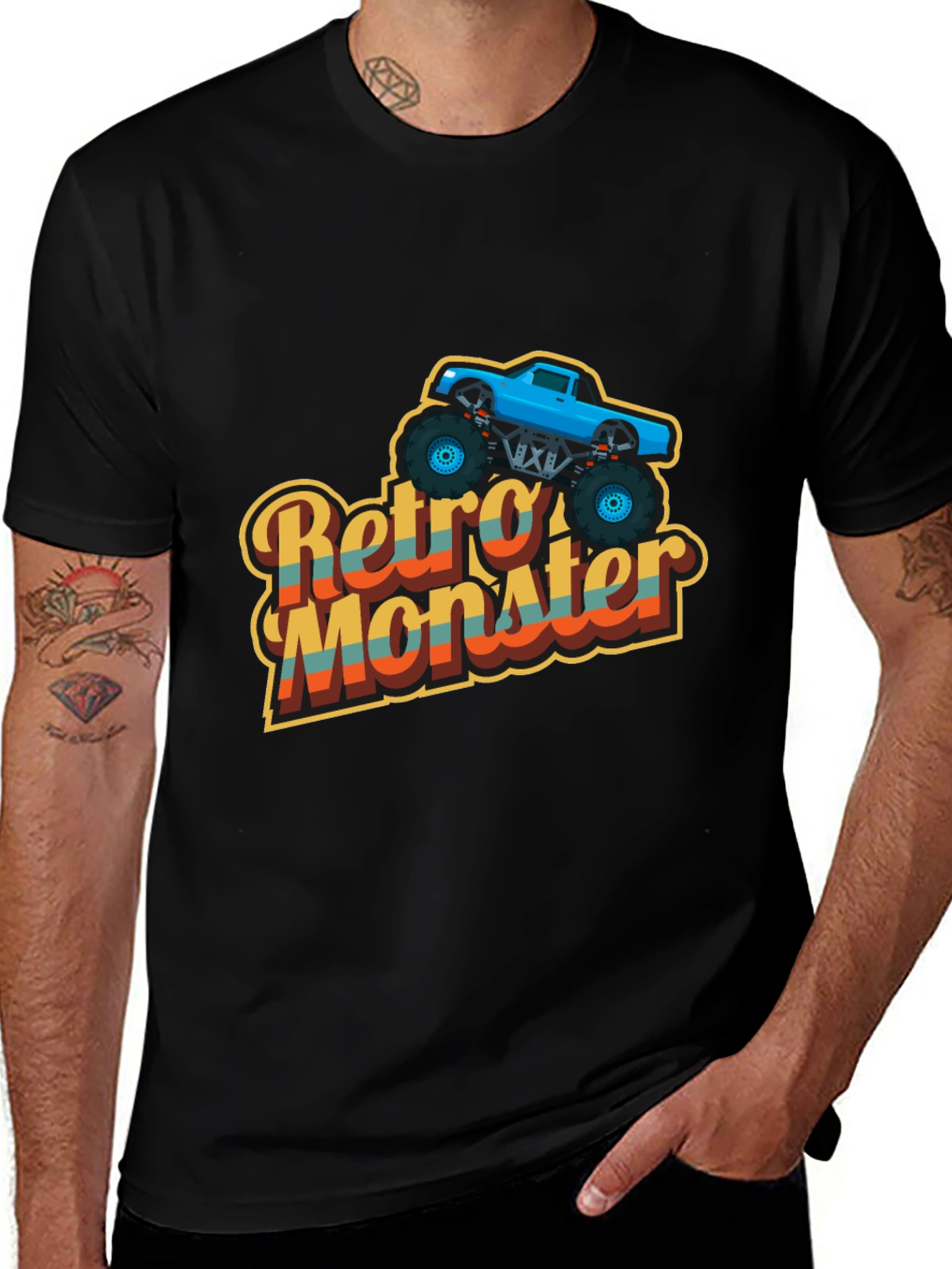 Variant 10 of Retro Monster Truck Graphic T-Shirt - Cool Car Tee