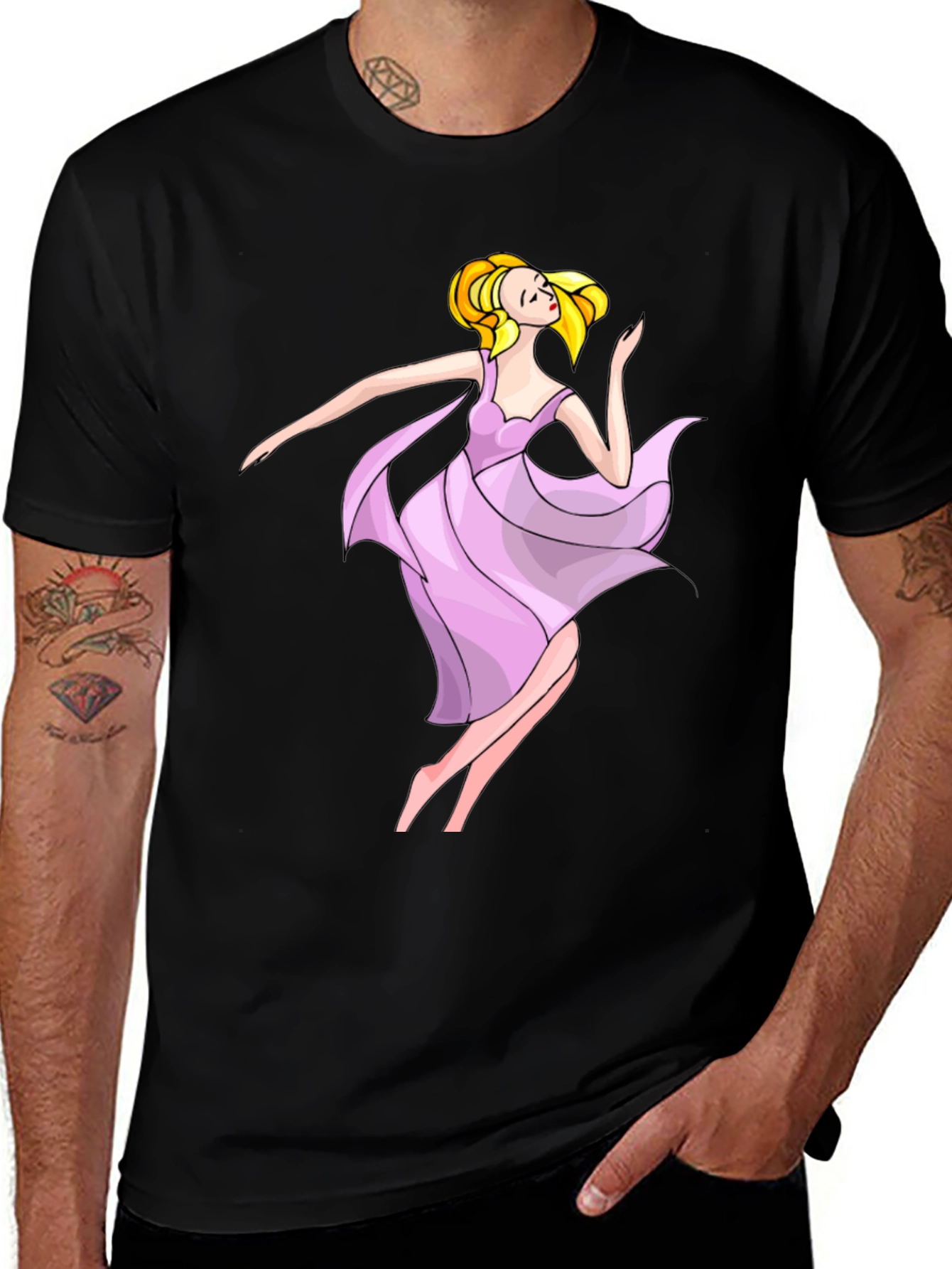 Ballerina Graphic Black T-Shirt
