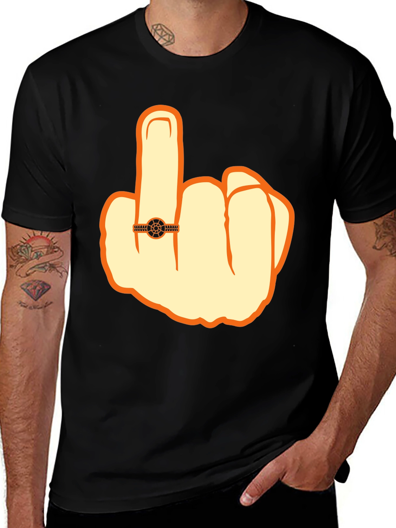 Variant 25 of Humorous Middle Finger Graphic Tee