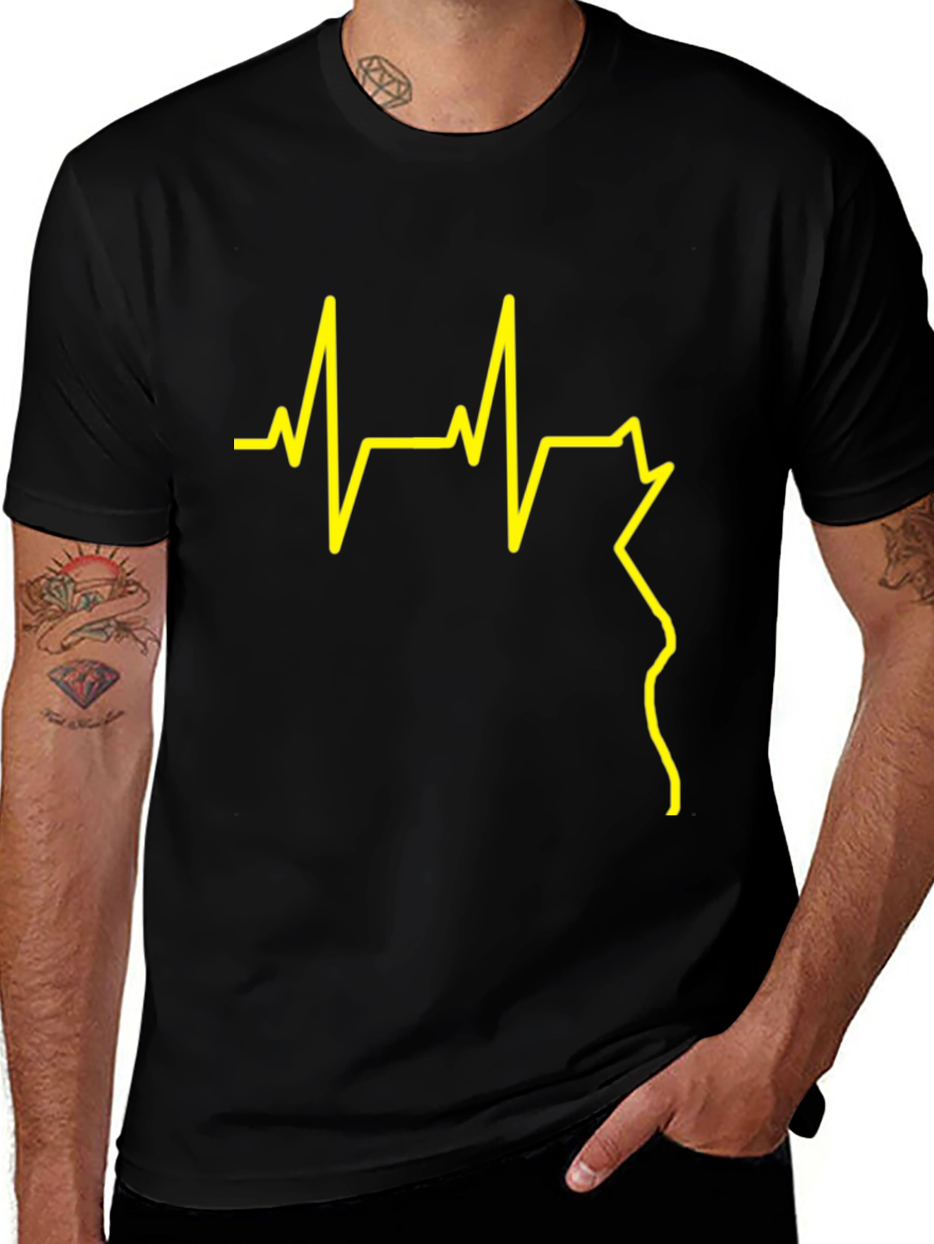 Variant 24 of Heartbeat Graphic Tee - Stylish Black T-Shirt