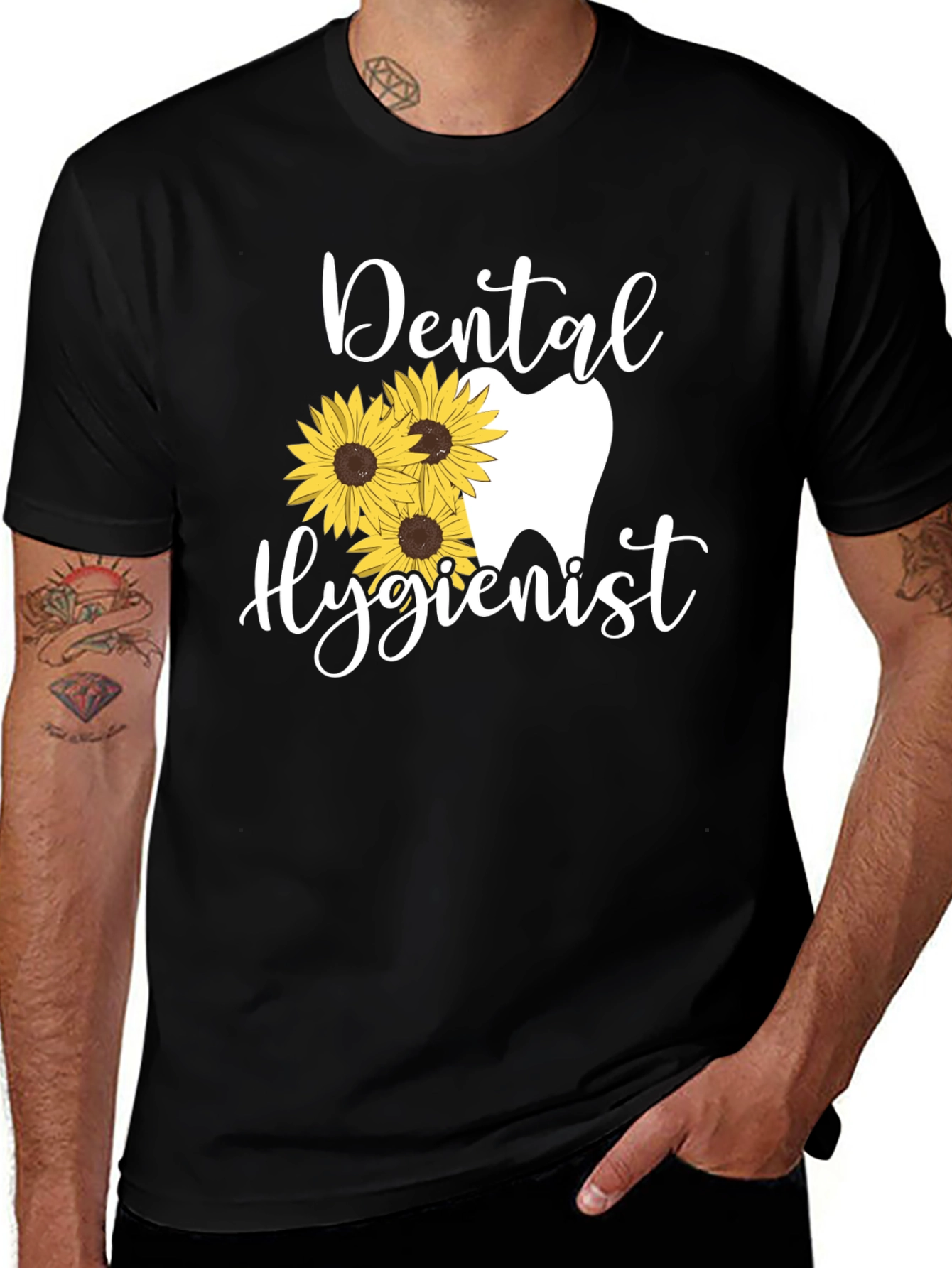 Variant 25 of Dental Hygienist Sunflower Graphic Tee