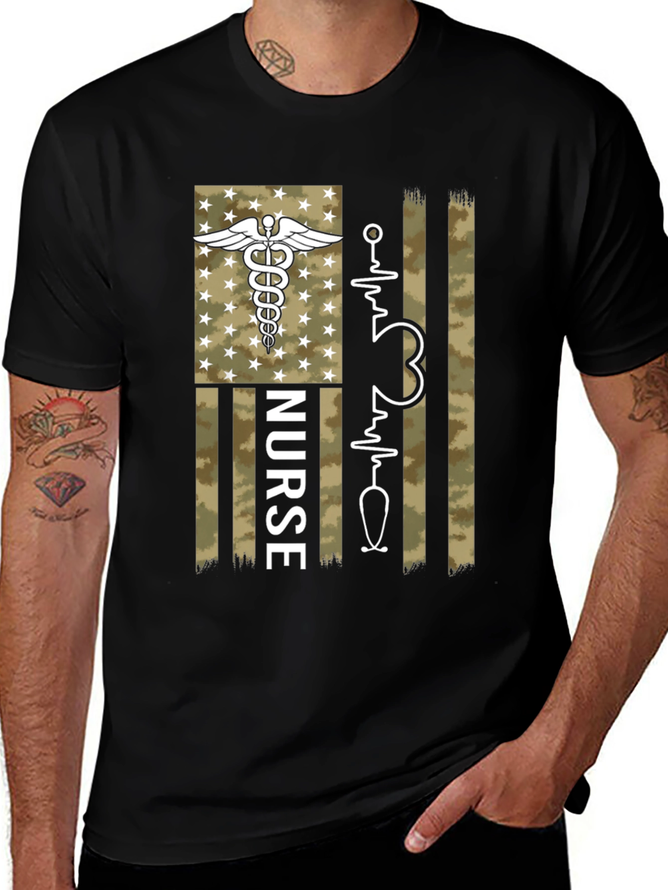 Variant 11 of Nurse Camo Flag T-Shirt