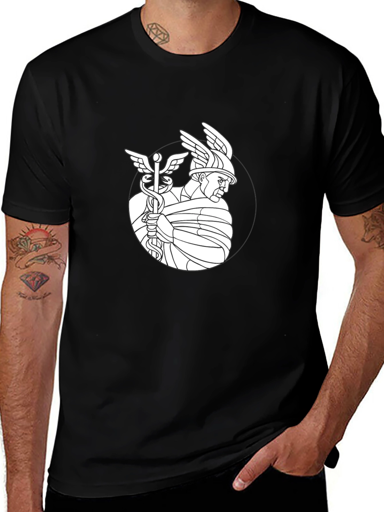 Variant 19 of Caduceus Graphic Black T-Shirt