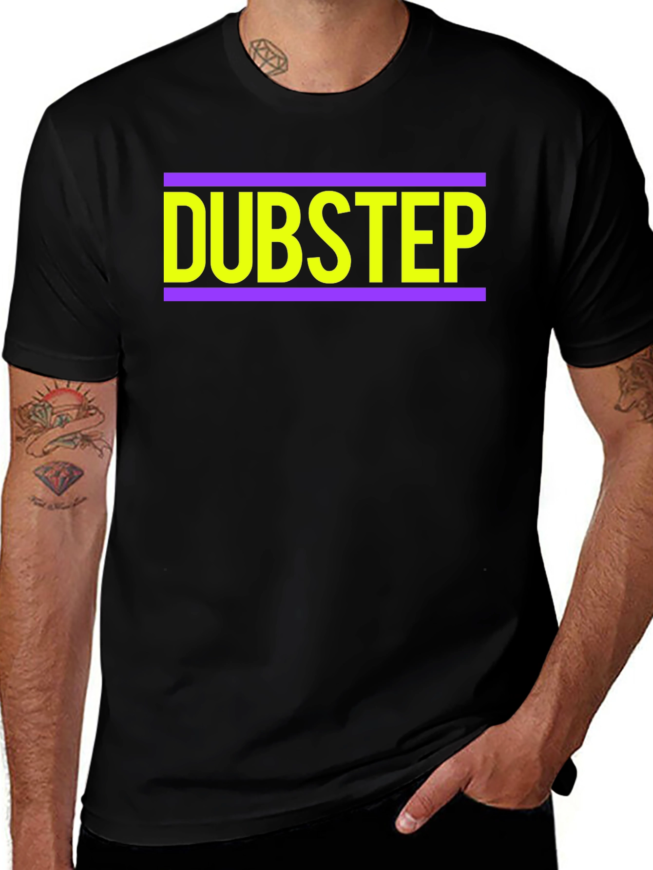 Dubstep Graphic Tee - Music Lover's Black T-Shirt