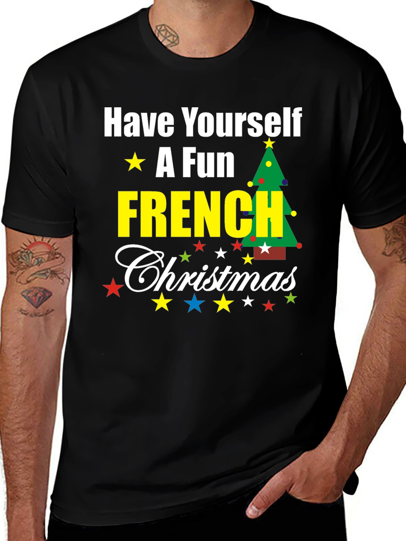Variant 28 of Fun French Christmas T-Shirt Holiday Tee