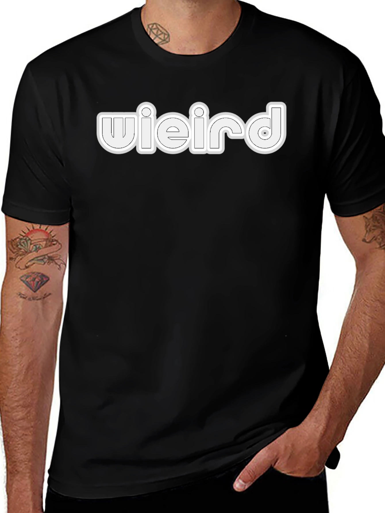 Variant 4 of Weird Graphic Tee - Comfortable Black T-Shirt