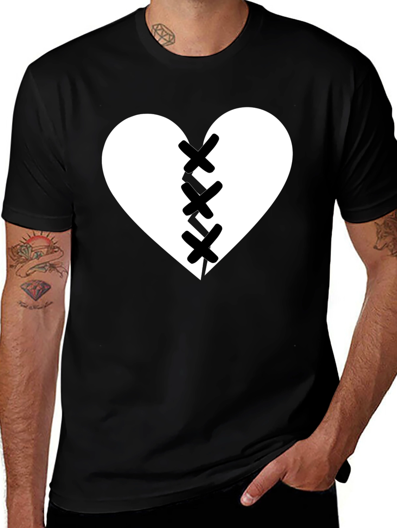 Variant 19 of Broken Heart Stitched Graphic Tee