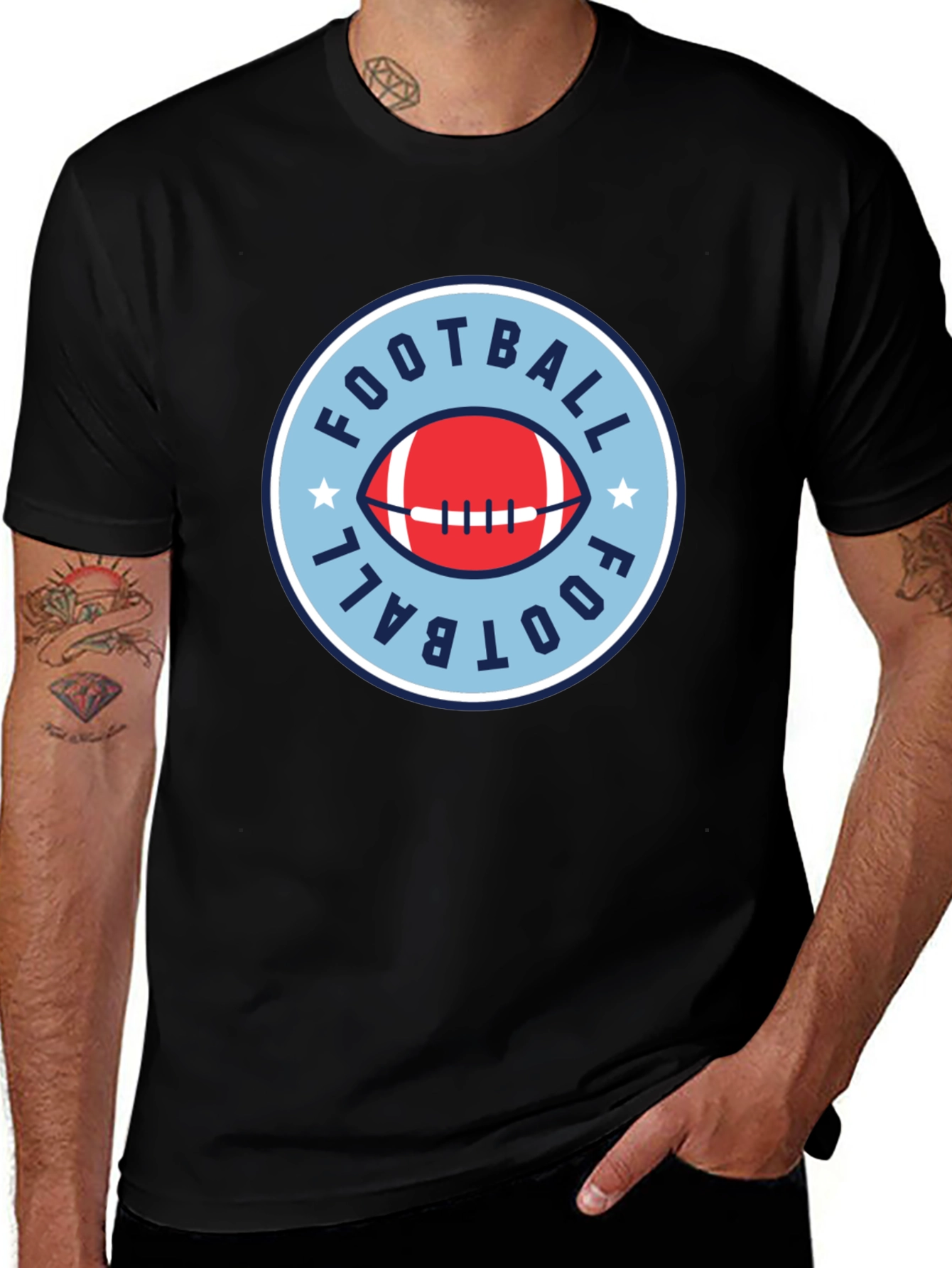 Variant 18 of Football Graphic Print Crew Neck T-Shirt