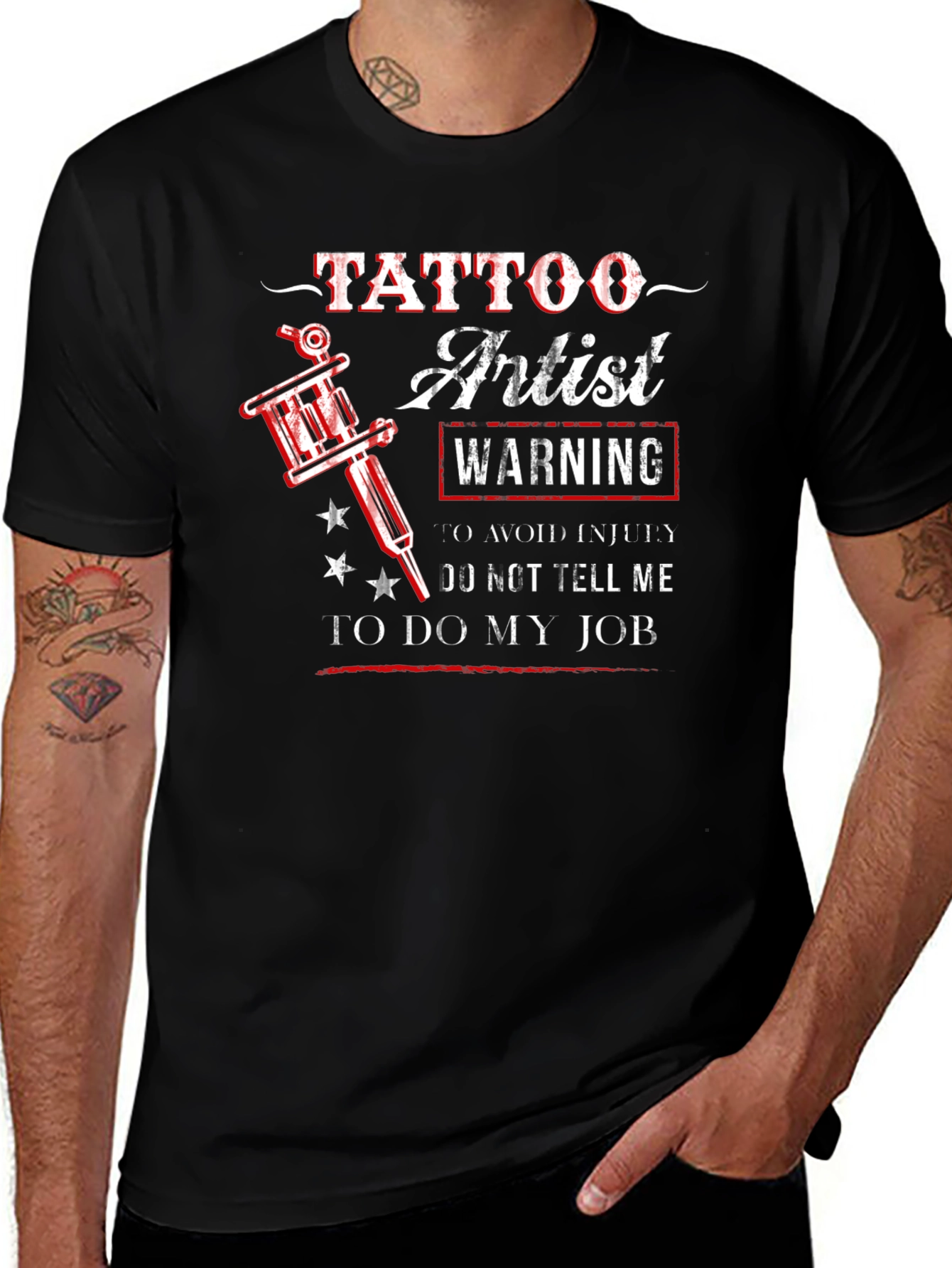Variant 9 of Tattoo Artist Warning Graphic T-Shirt
