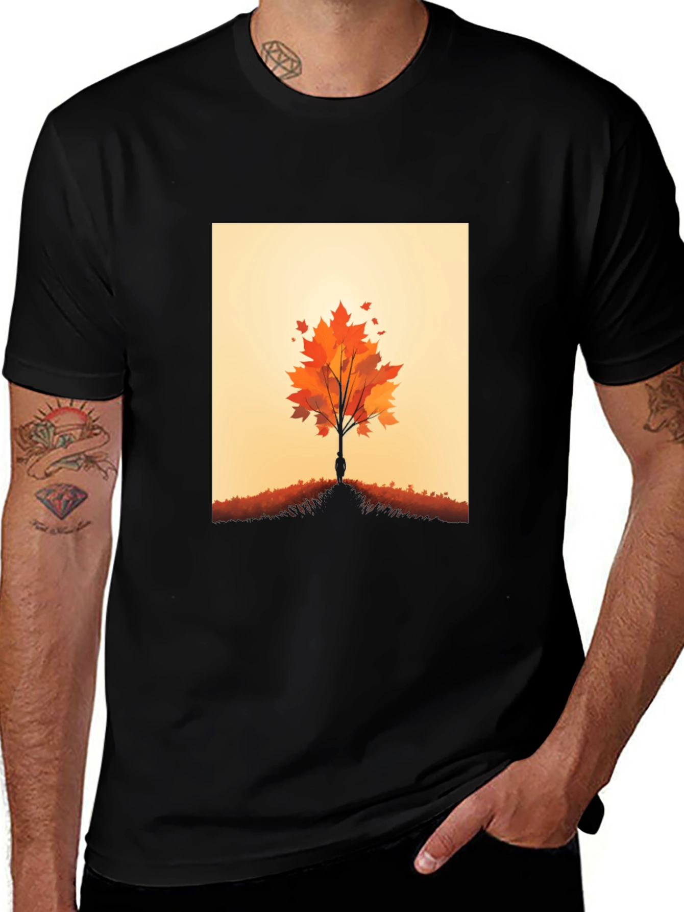 Variant 6 of Autumn Tree Graphic Tee - Nature Inspired Design