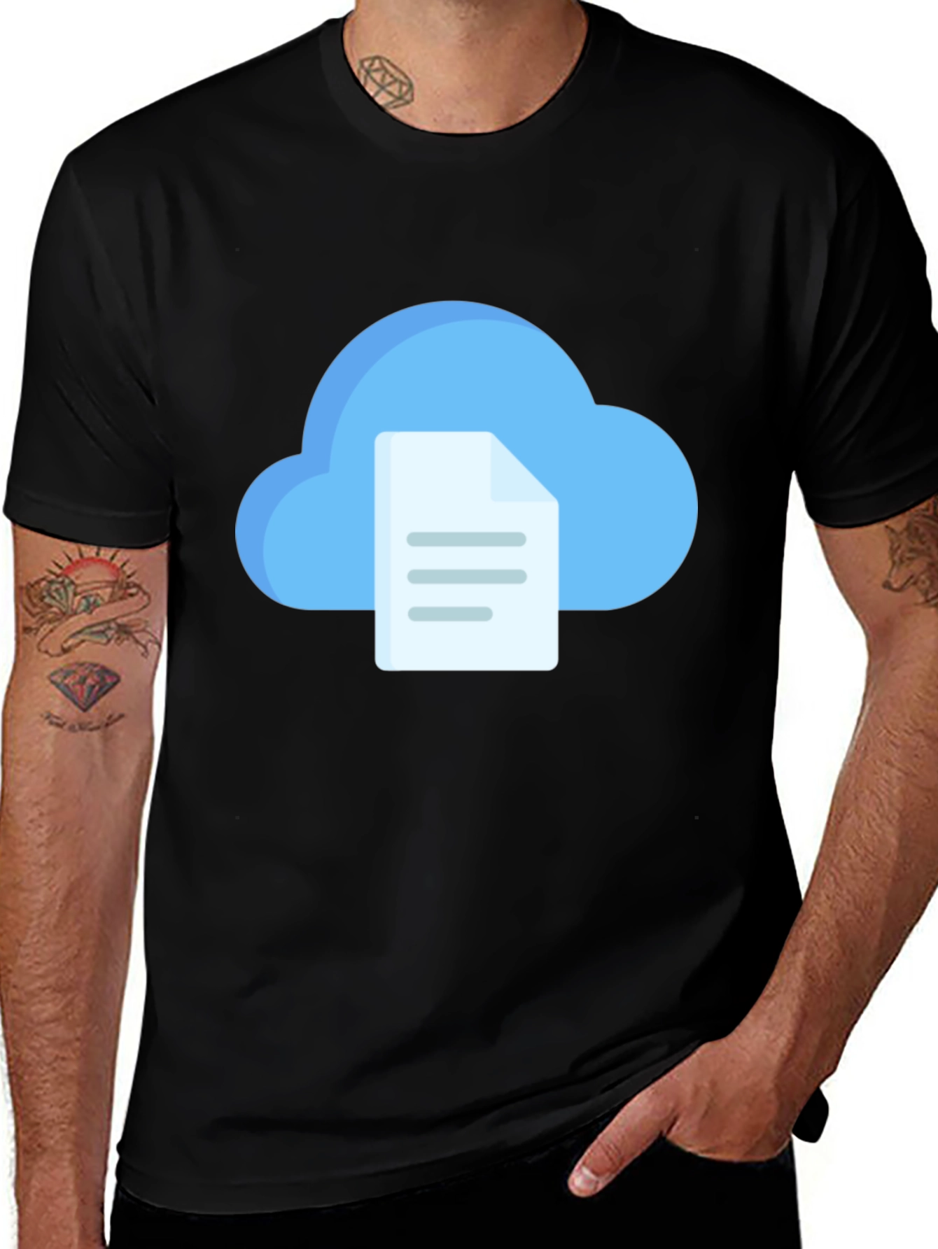 Cloud File Black T-Shirt
