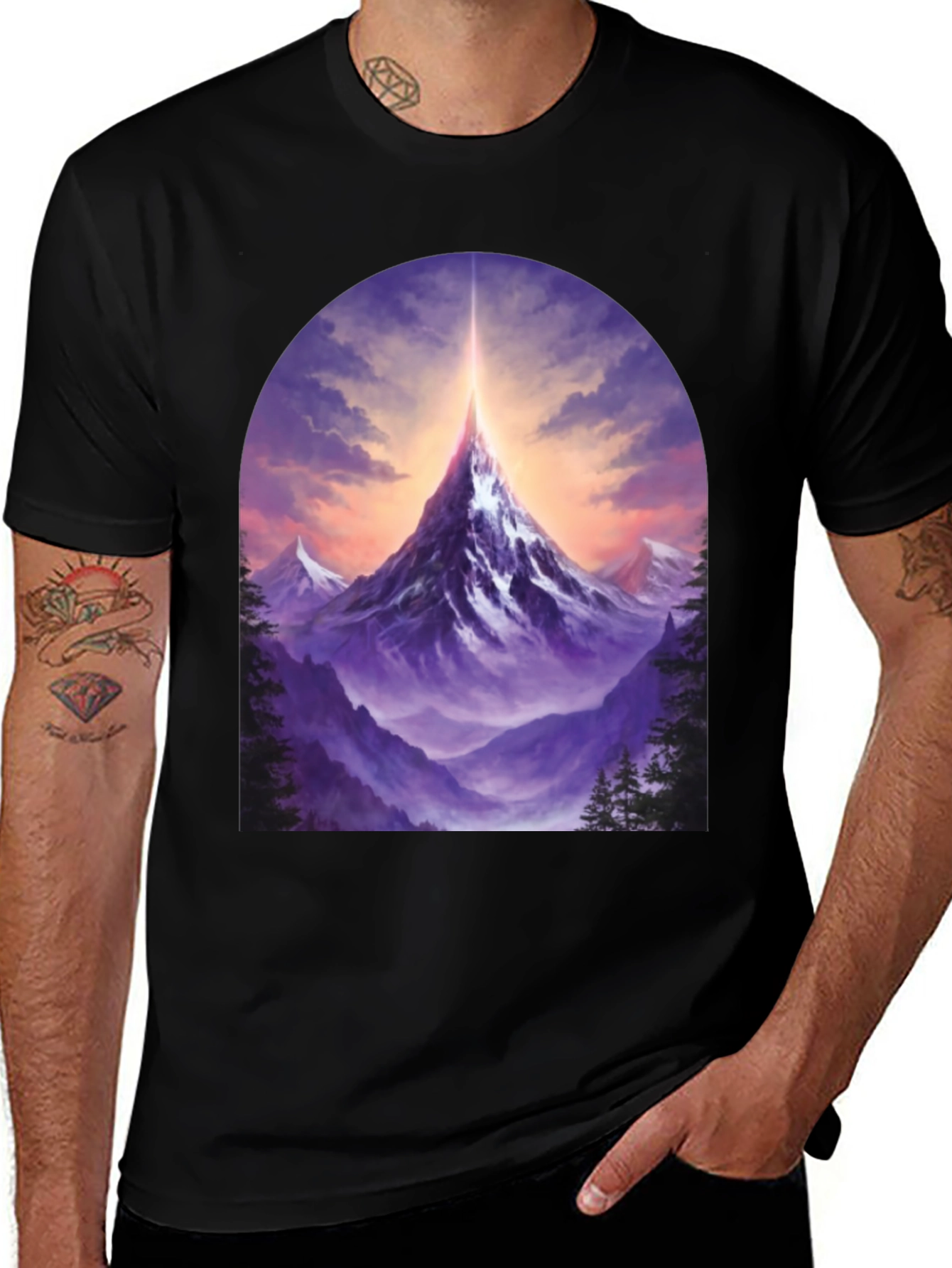 Variant 28 of Mountain Peak Graphic Tee - Black