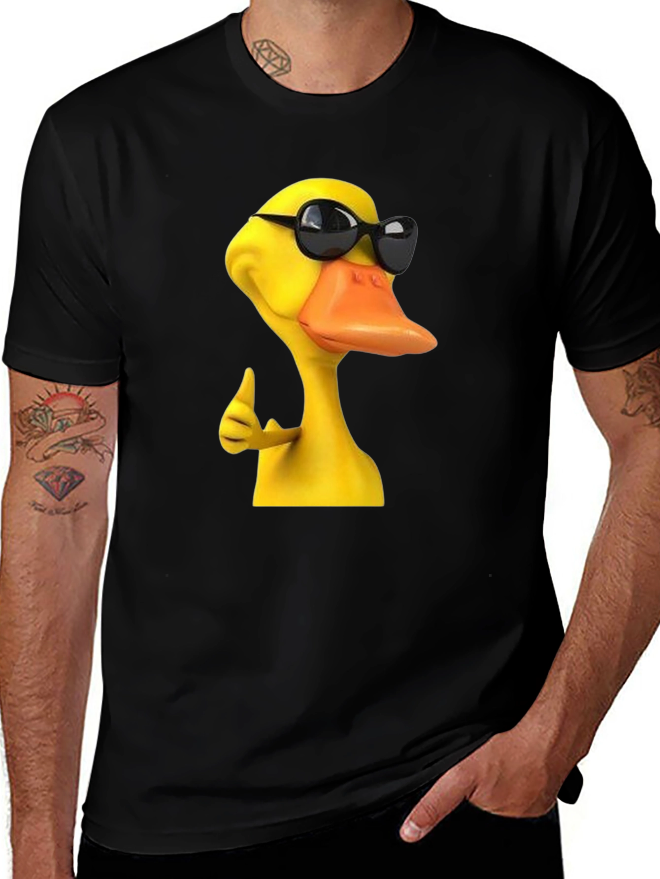 Variant 13 of Cool Duck Graphic T-Shirt - Men's Black Tee