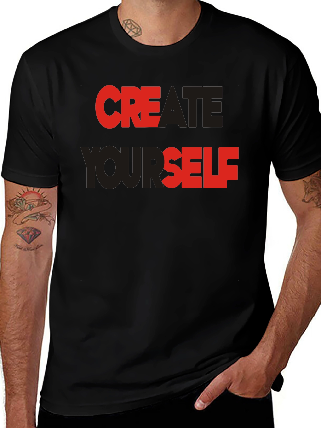 Variant 4 of Create Yourself Graphic Black T-Shirt