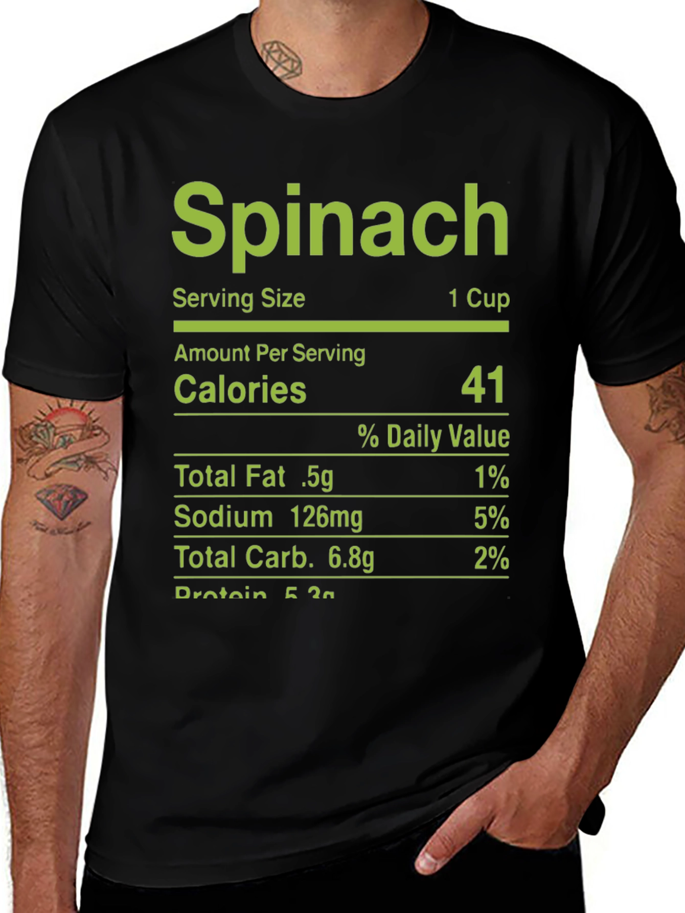 Variant 28 of Spinach Nutrition Facts T-Shirt - Novelty Tee