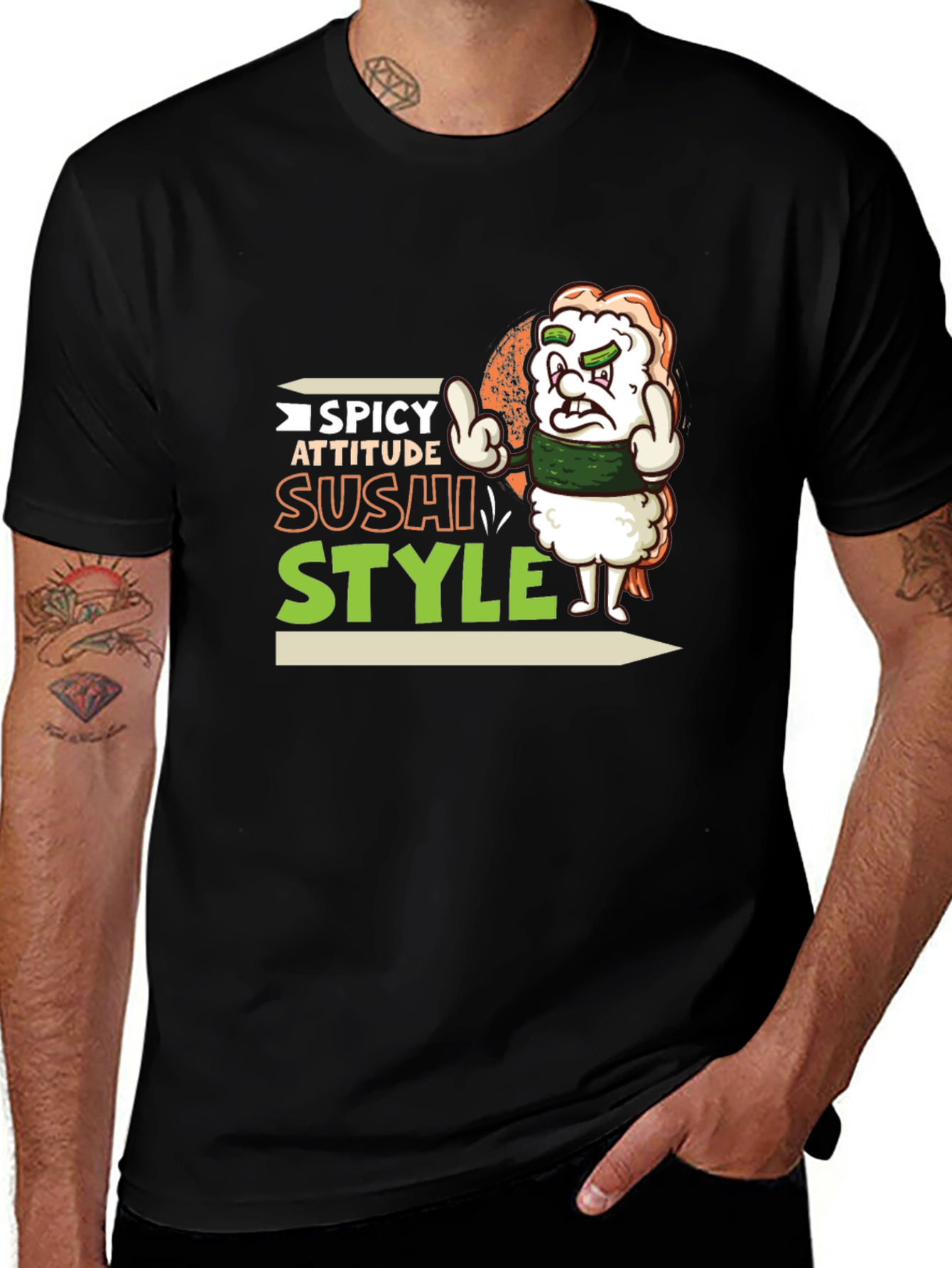 Variant 29 of Spicy Attitude Sushi Style Graphic Tee