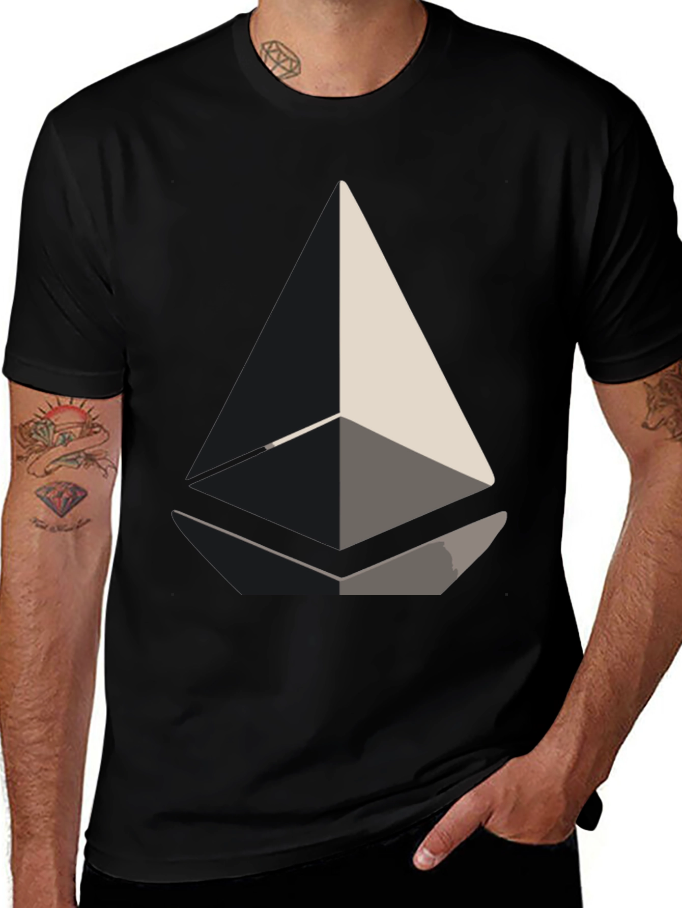 Variant 18 of Abstract Geometric Design Black T-Shirt