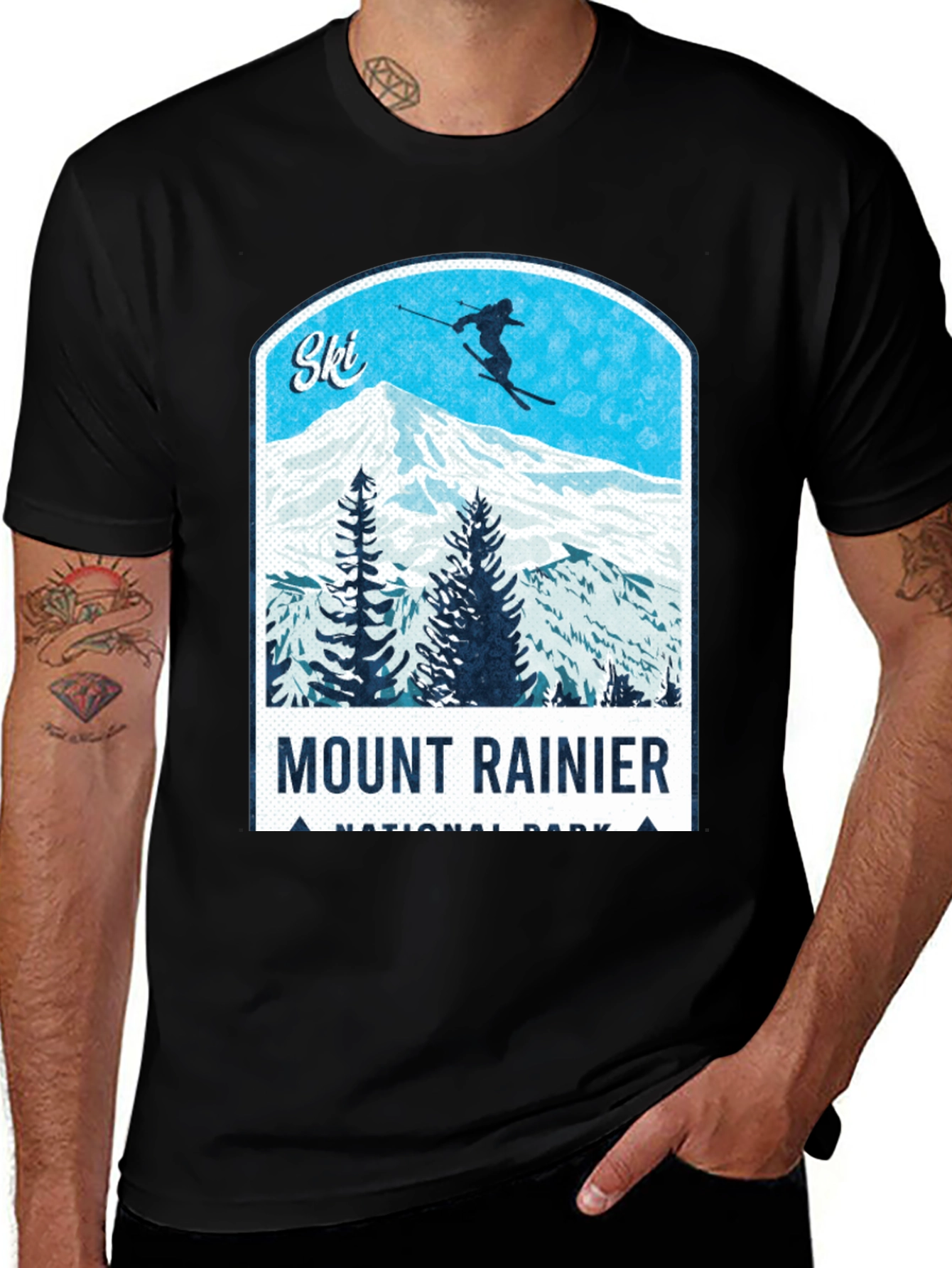 Mount Rainier Ski T-Shirt - National Park Tee