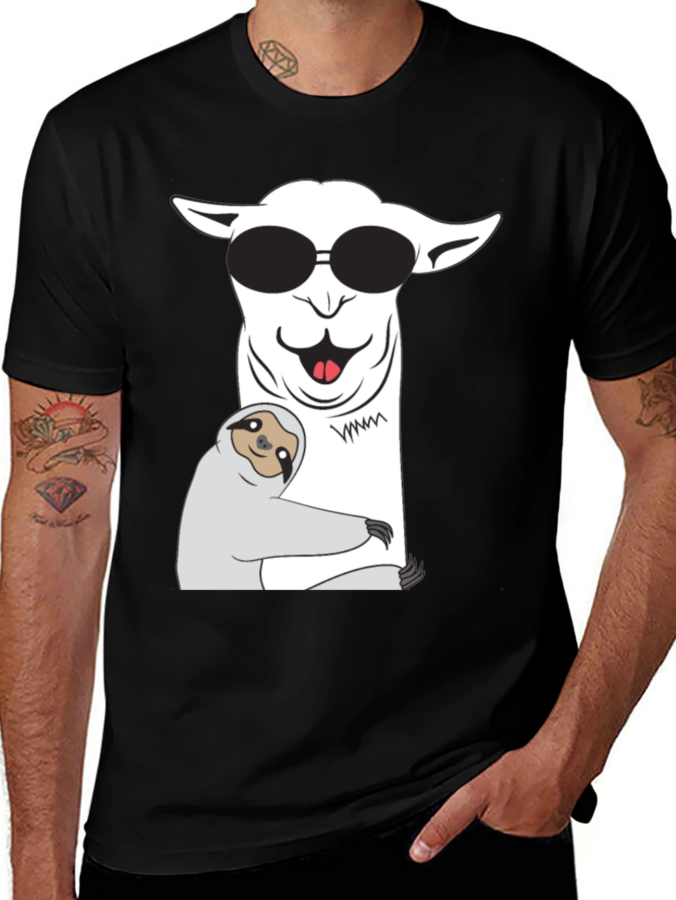 Variant 20 of Cool Llama & Sloth T-Shirt - Funny Graphic Tee