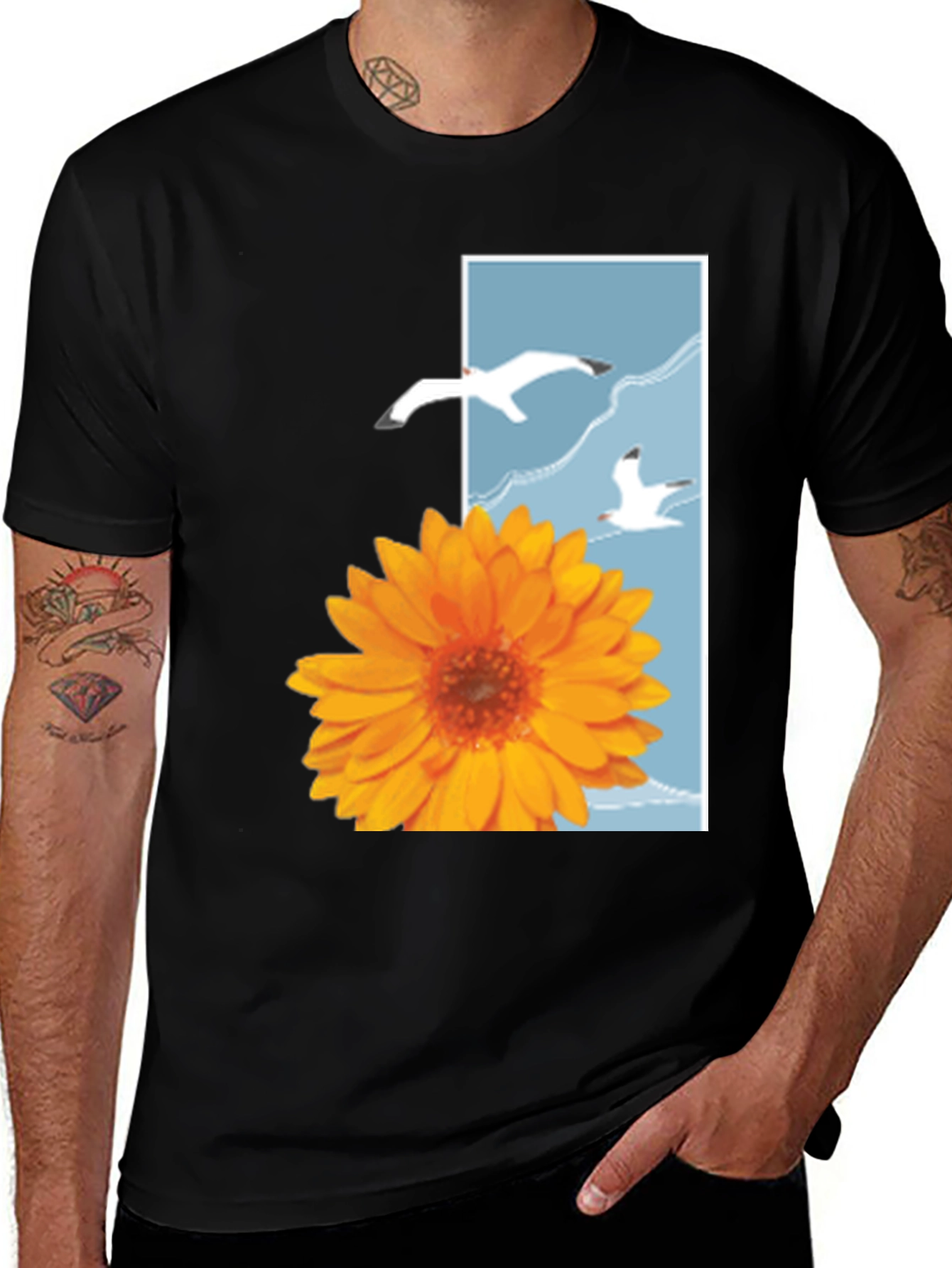 Variant 3 of Seagull & Sunflower Graphic Tee
