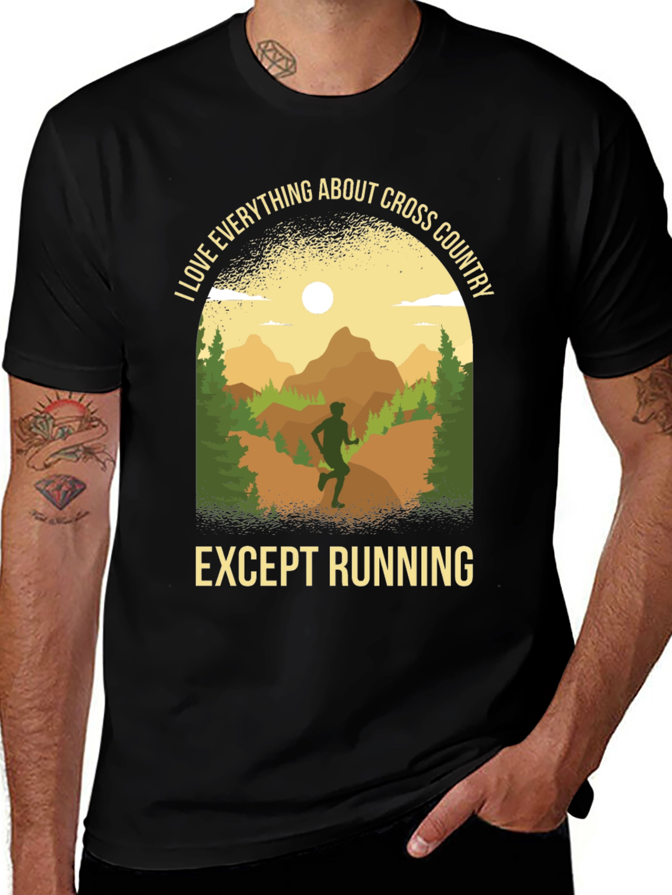 Variant 16 of Cross Country Graphic Tee - I Love Everything Except Running