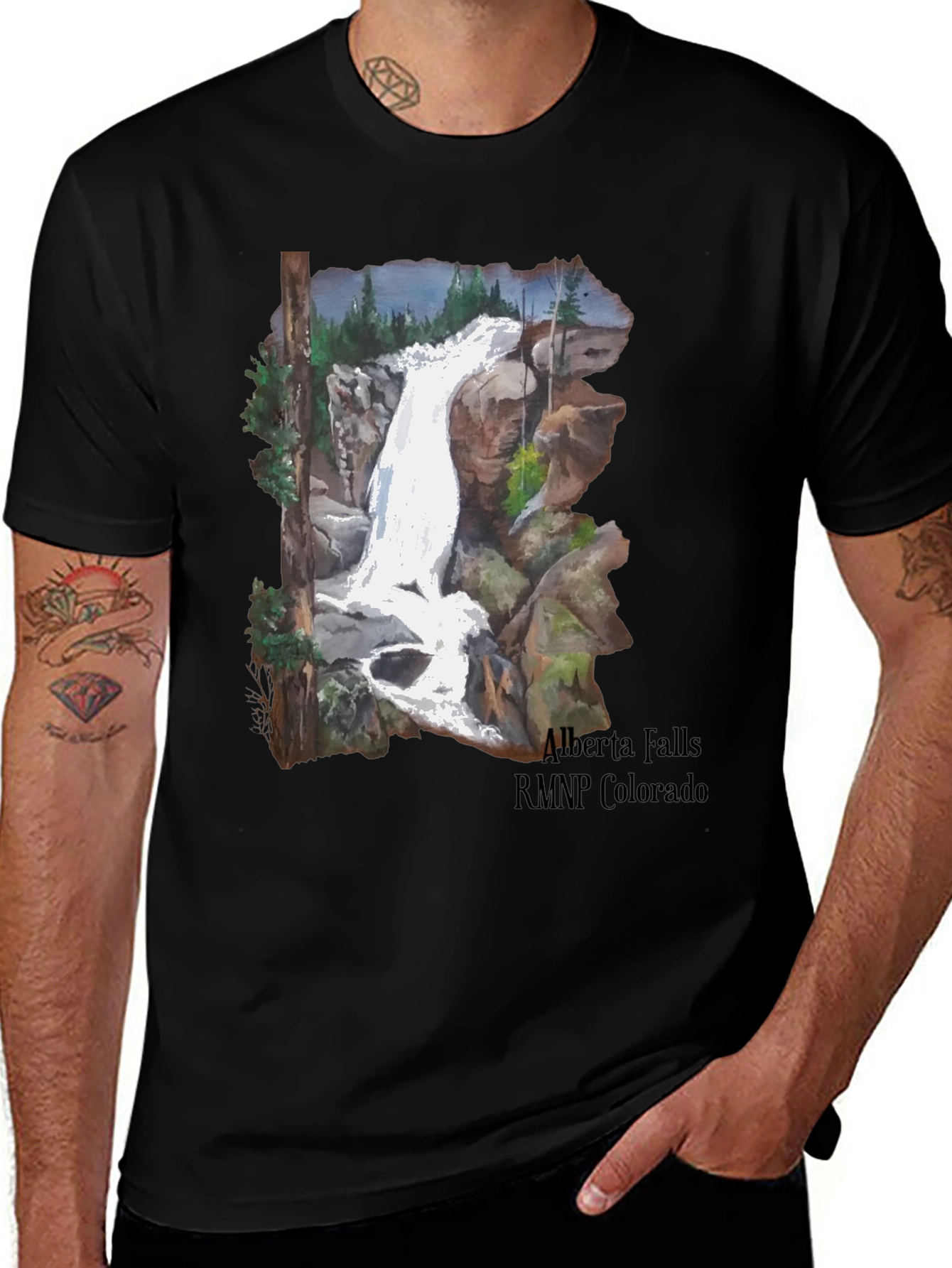 Alberta Falls RMNP Colorado Graphic T-Shirt