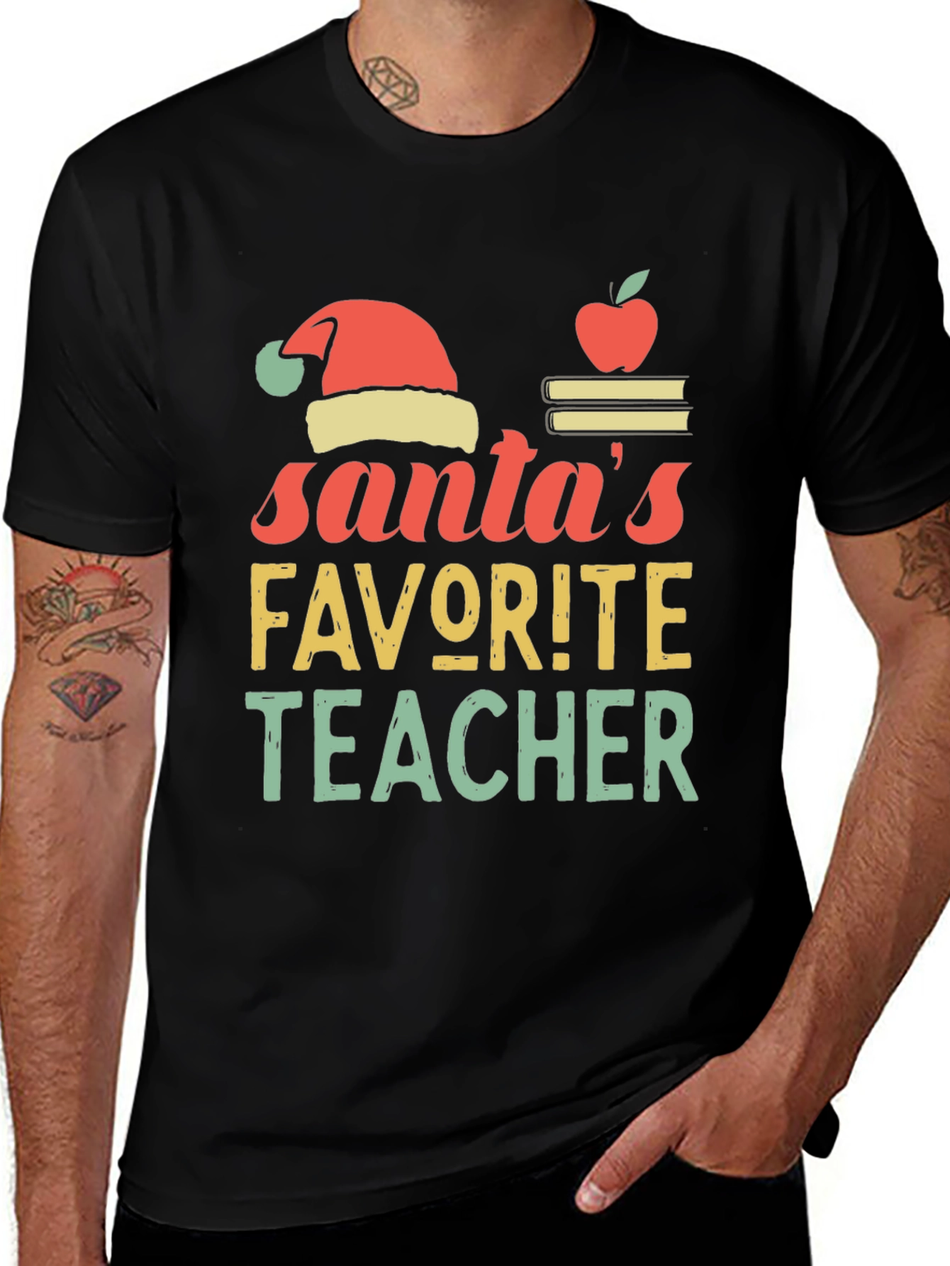 Variant 23 of Santa's Favorite Teacher Graphic Tee