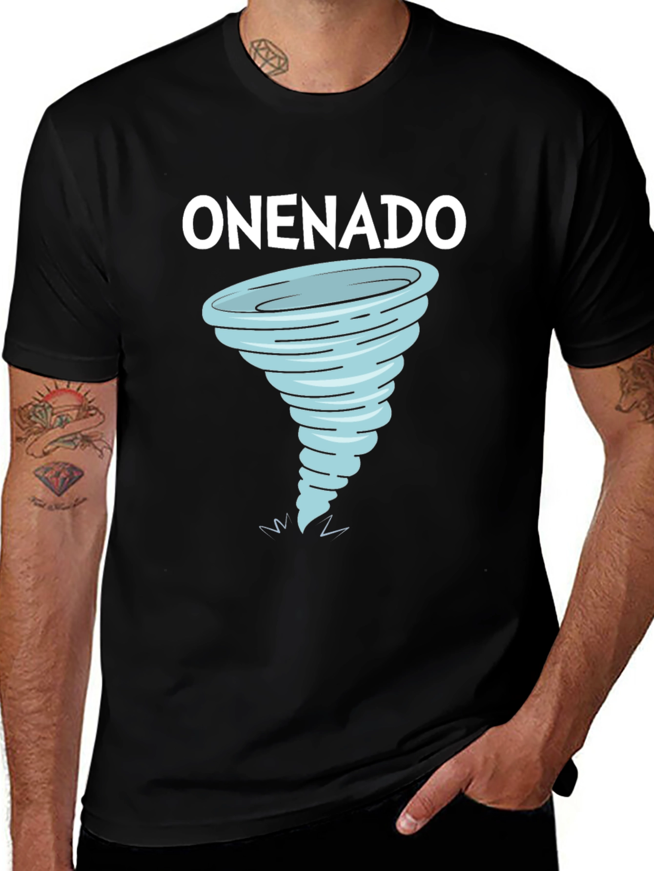 Variant 12 of Onenado Graphic T-Shirt - Novelty Tornado Design