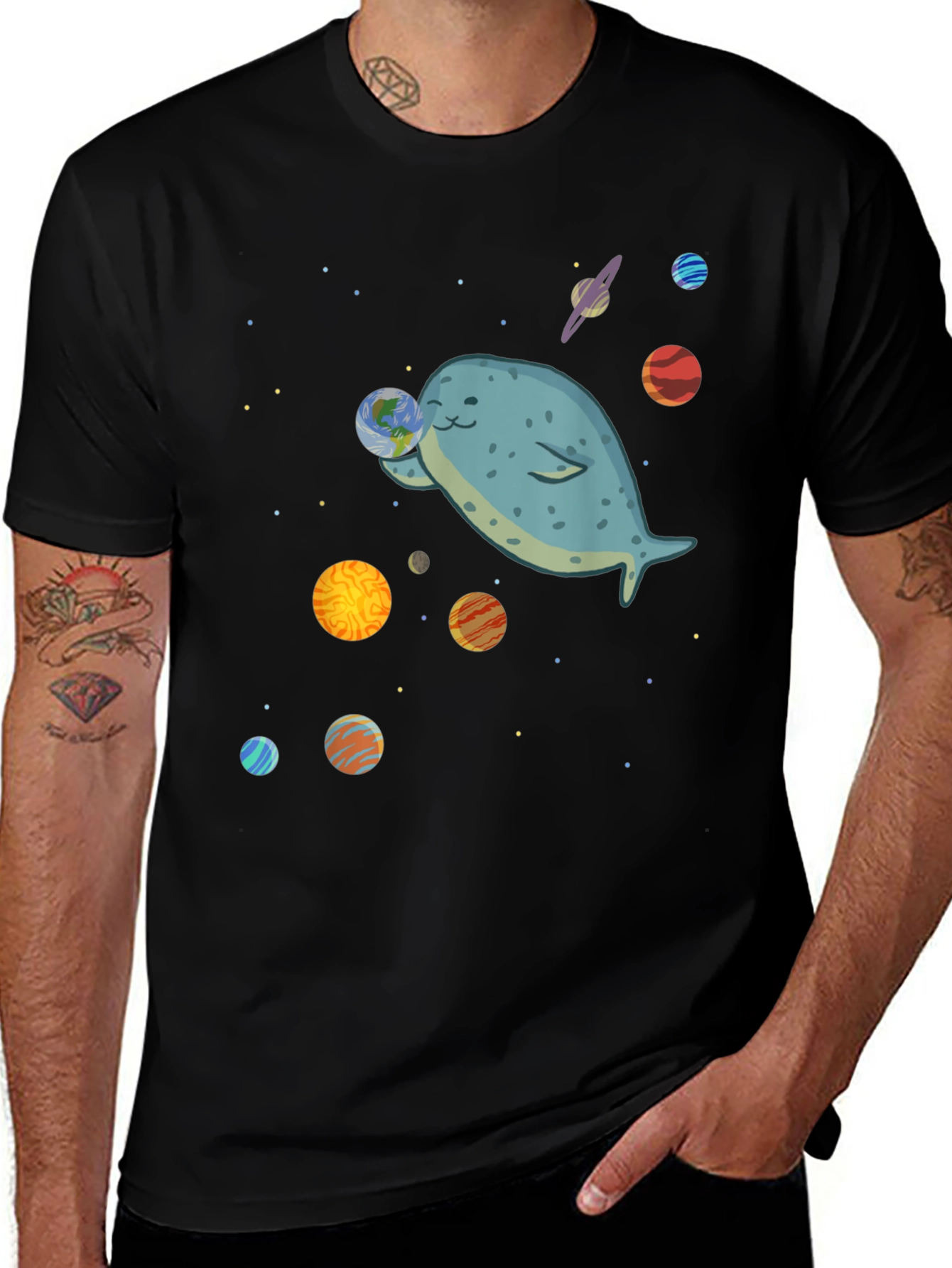 Variant 17 of Space Whale T-Shirt - Cute Planet Design