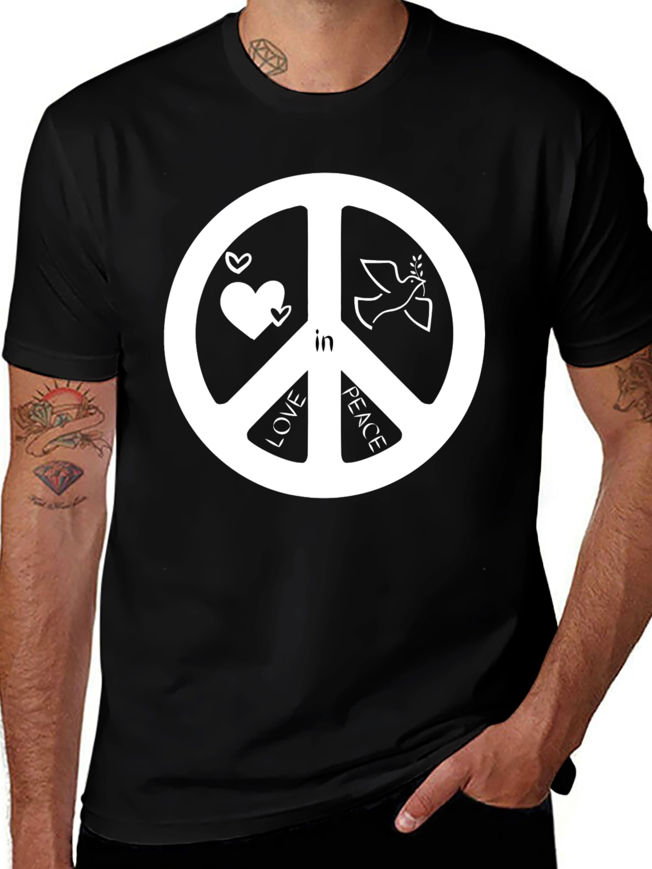 Variant 22 of Love & Peace Symbol T-Shirt - Classic Design