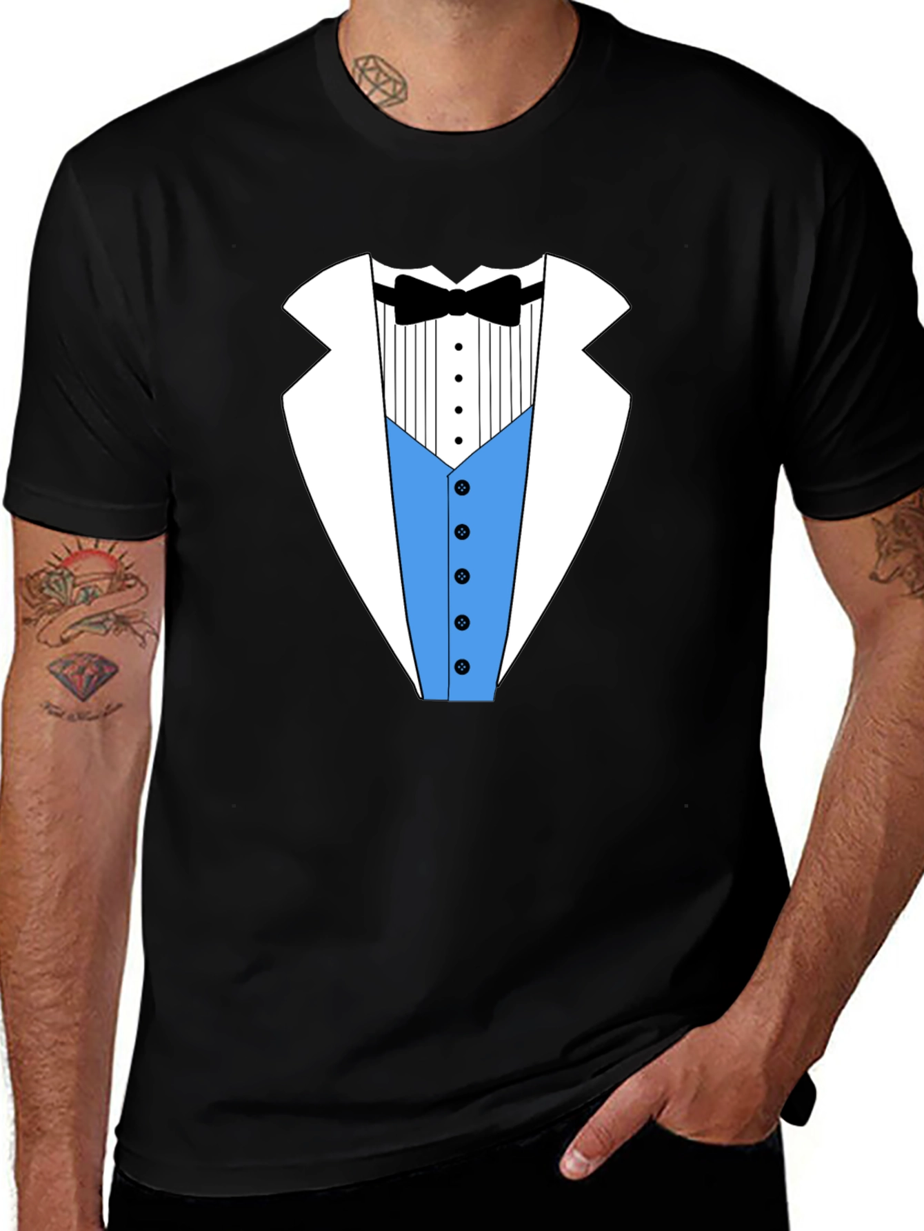 Variant 26 of Tuxedo Print Crew Neck T-Shirt