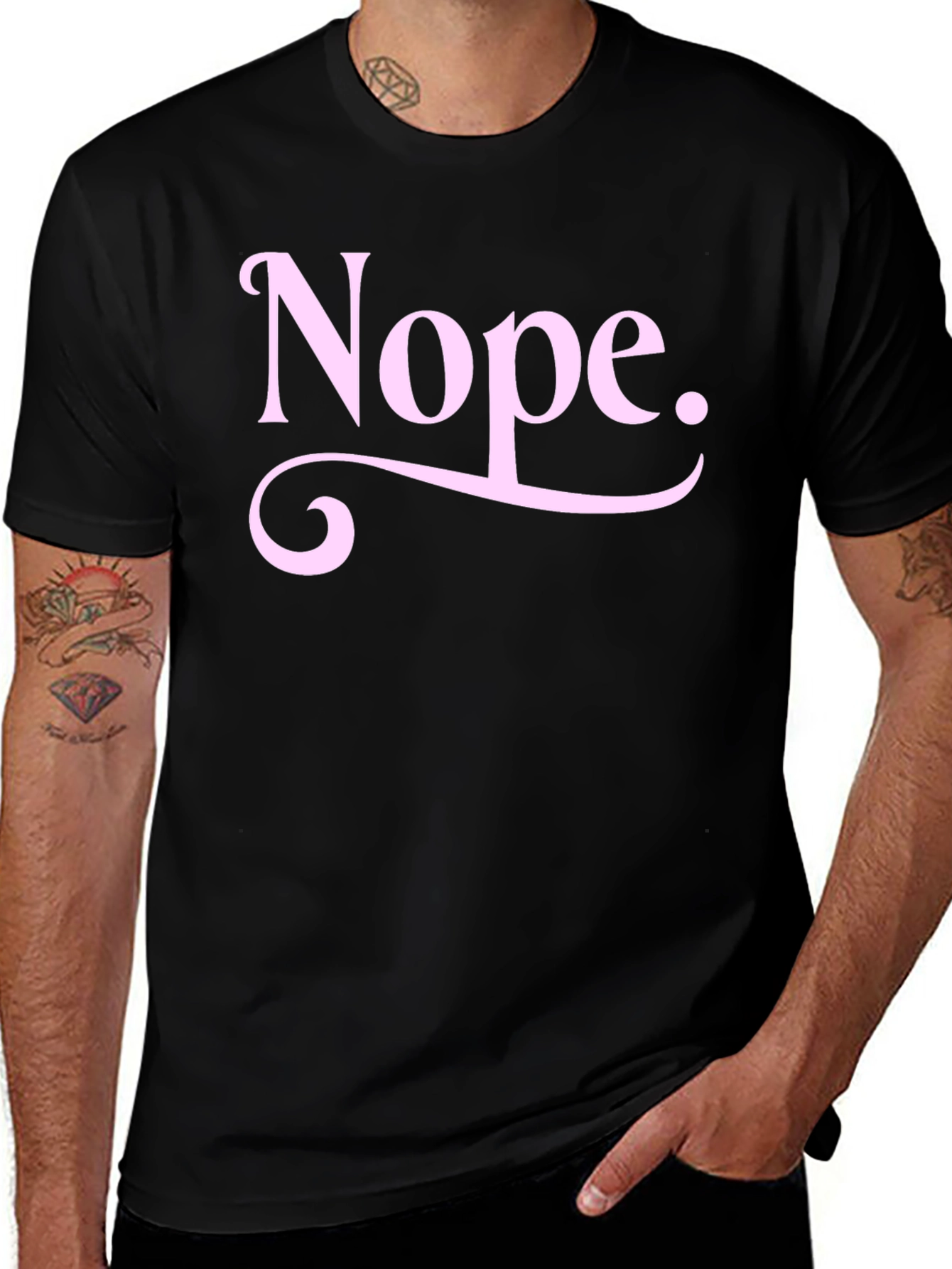Variant 12 of Nope Graphic Tee - Unisex Black Cotton T-Shirt