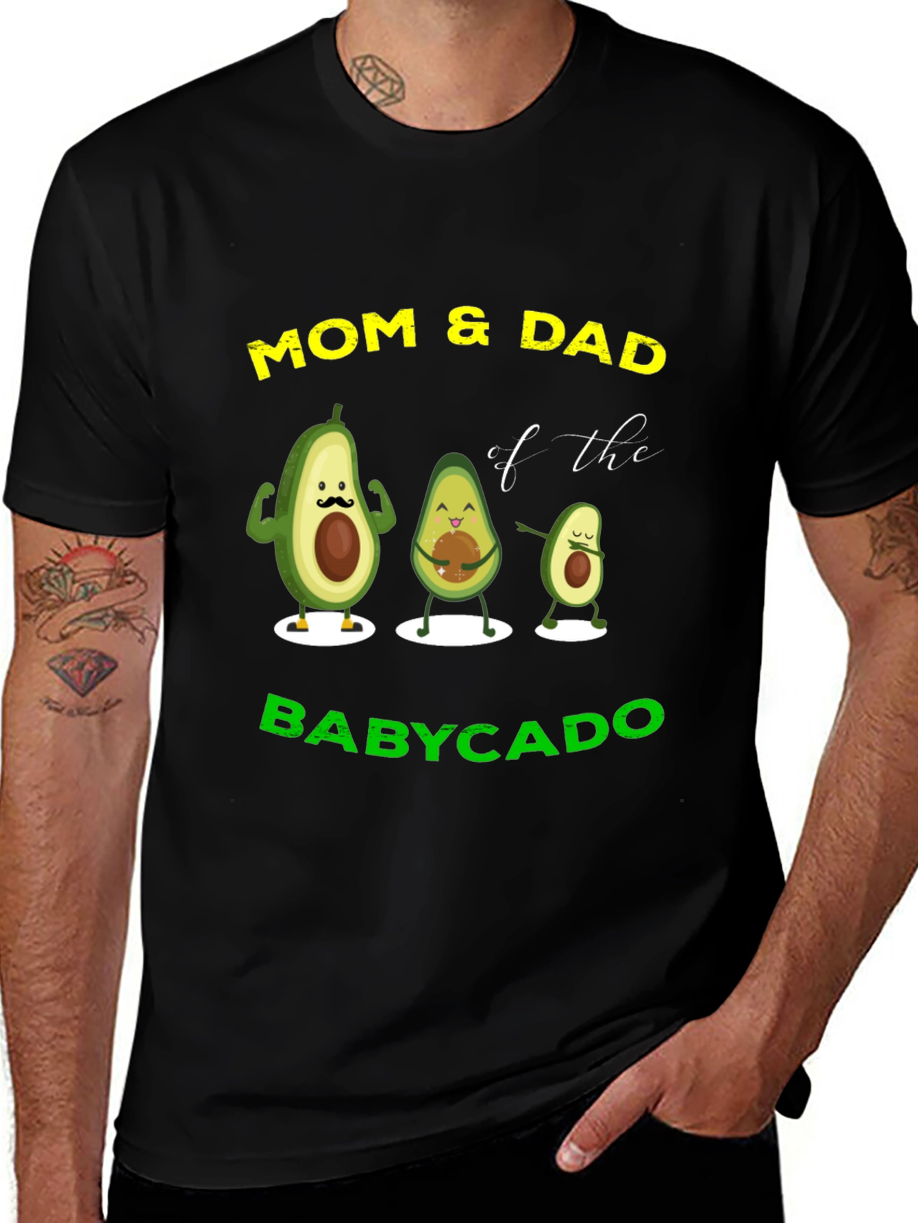 Variant 3 of Mom & Dad Babycado T-Shirt - Avocado Family Matching Tee