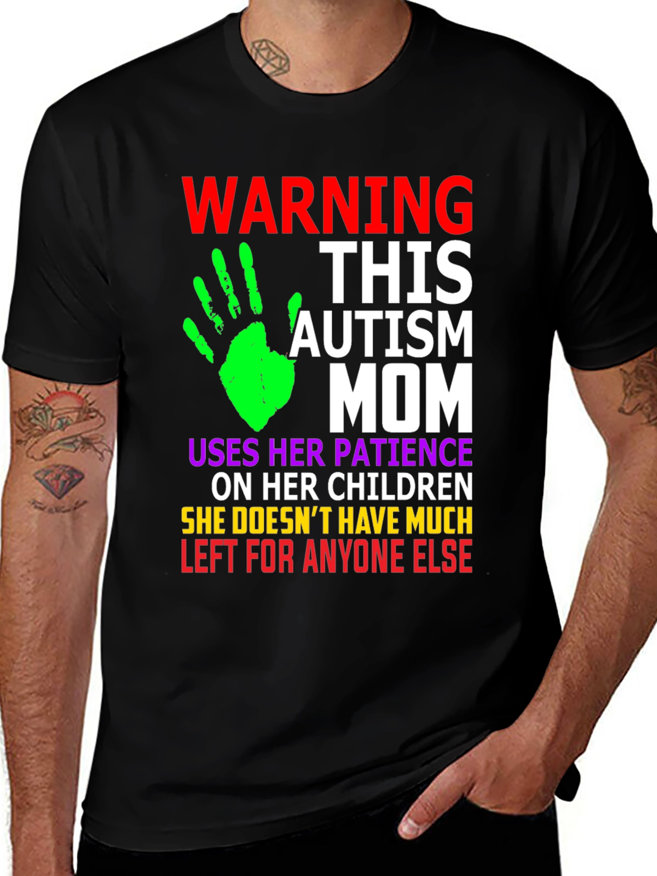 Autism Mom Graphic T-Shirt - Patience, Love, Support