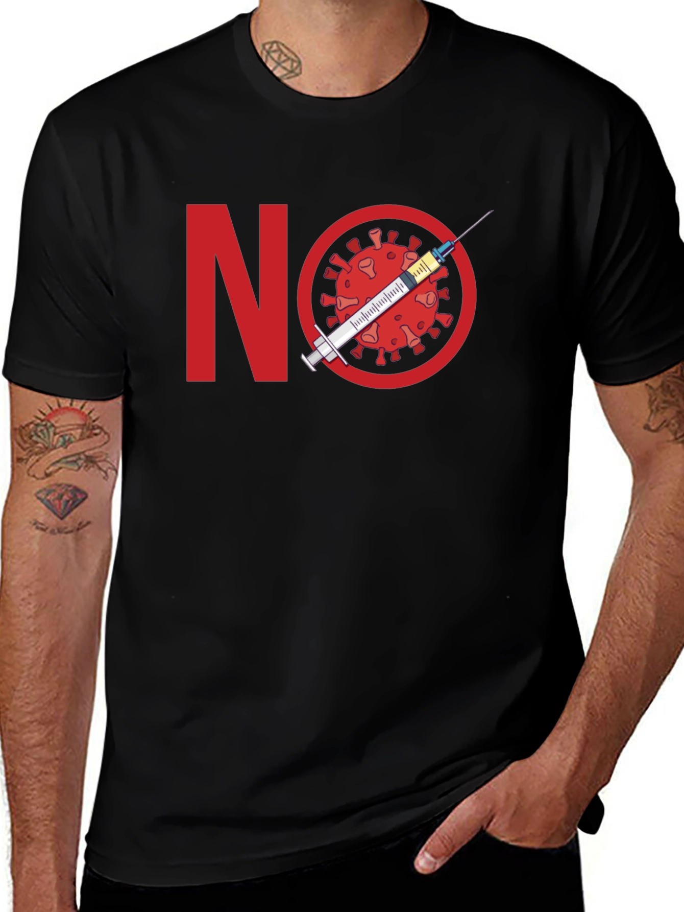 Variant 9 of No Vaccine Protest T-Shirt