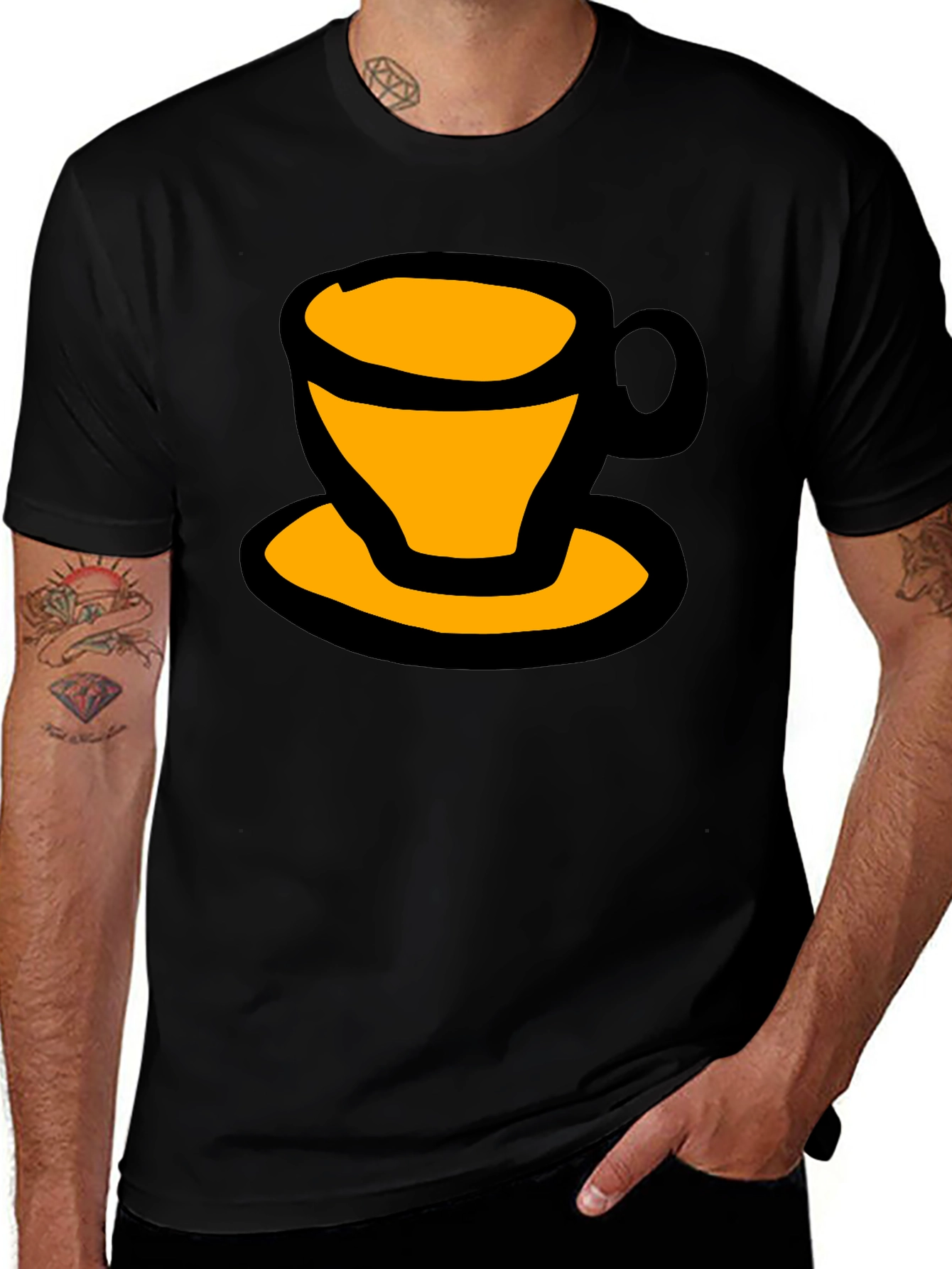 Variant 7 of Coffee Cup Graphic T-Shirt - Black