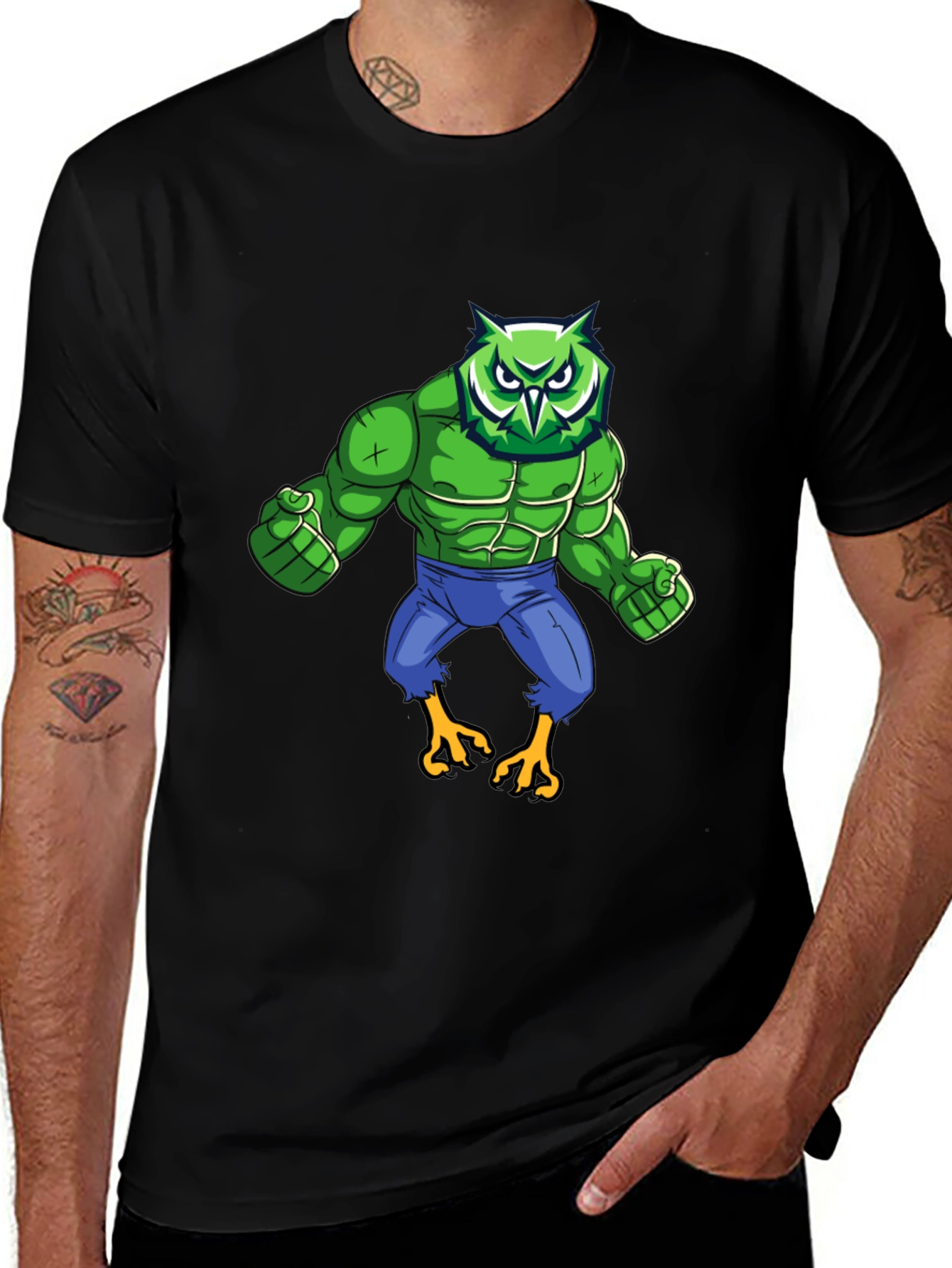 Owl Hulk Graphic T-Shirt - Black