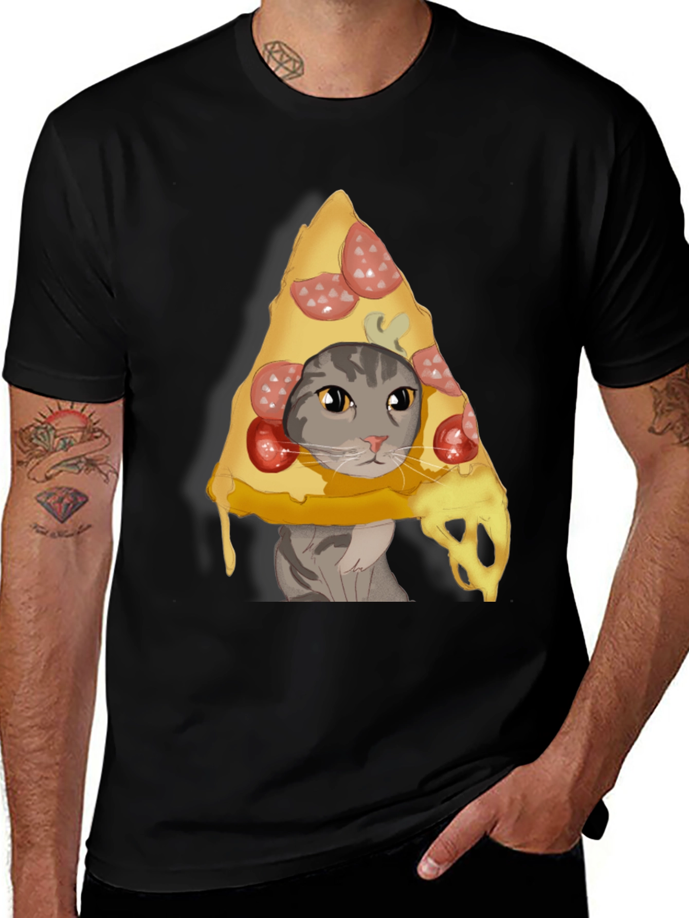 Variant 29 of Pizza Cat Graphic T-Shirt - Funny & Unique
