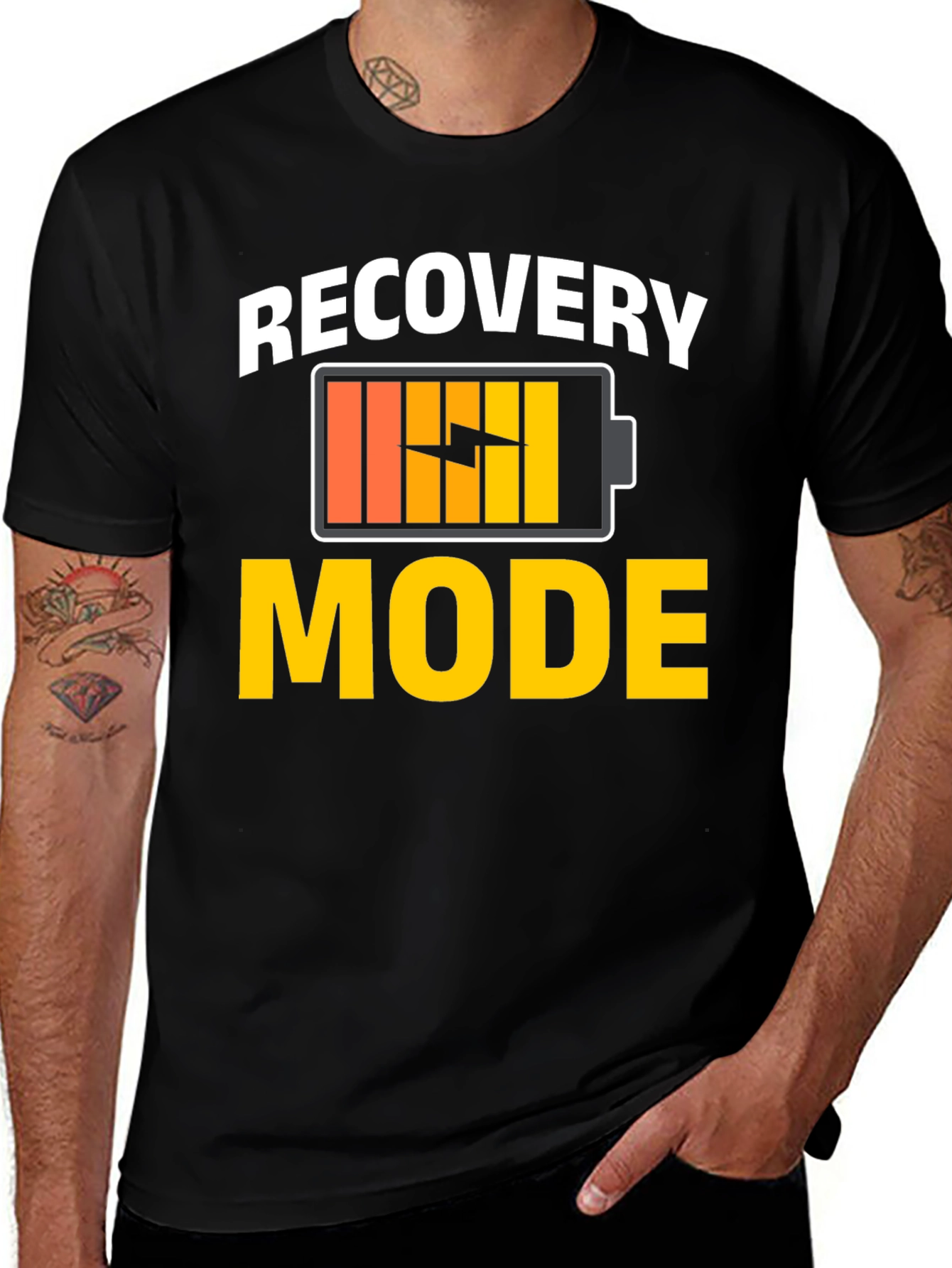 Variant 23 of Recovery Mode T-Shirt - Funny Recharge Battery Graphic Tee